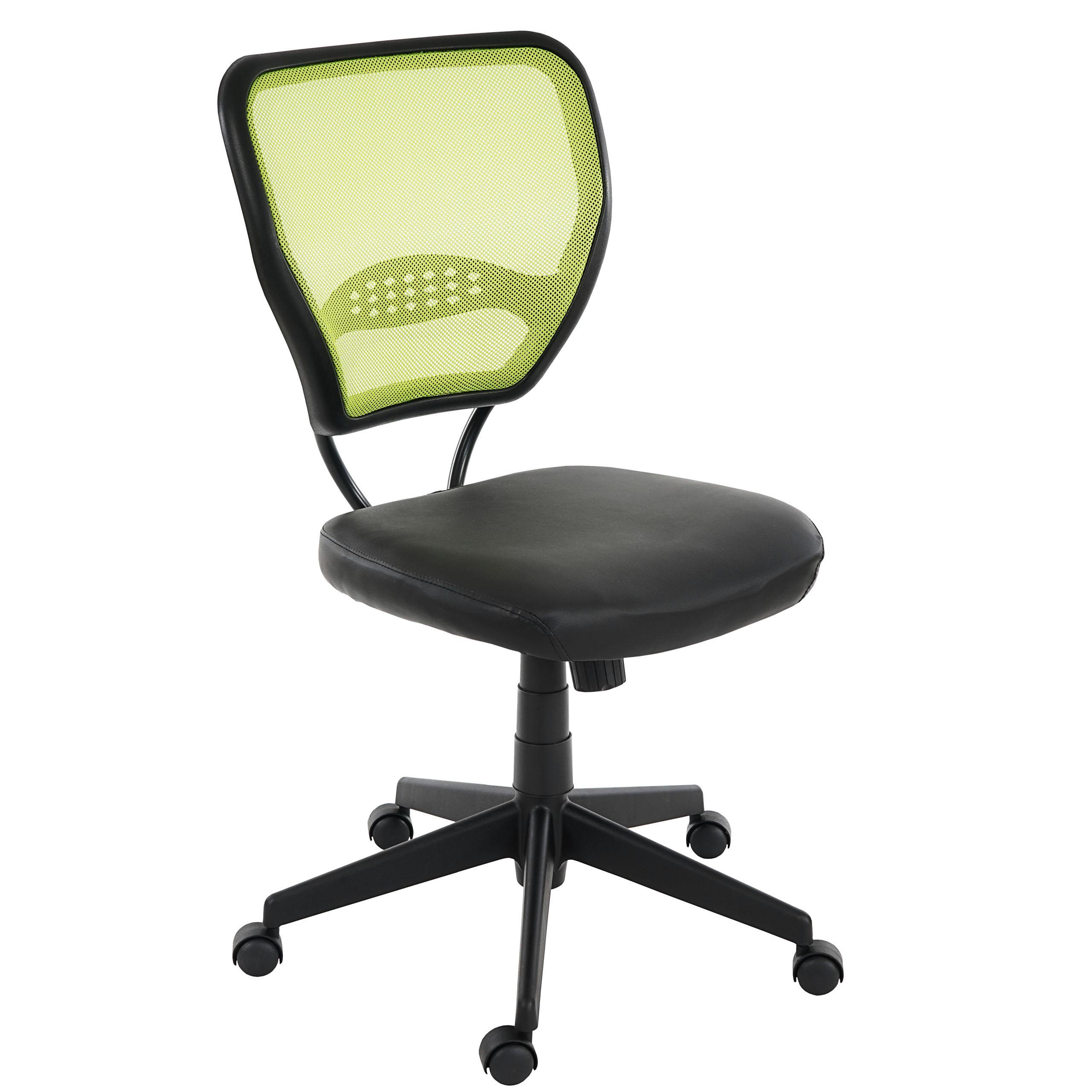 XXL-Bürostuhl TENOYA LEDER OHNE ARMLEHNEN, bequeme Sitzpolsterung, Rückenlehne mit Netzbezug, Farbe Grün