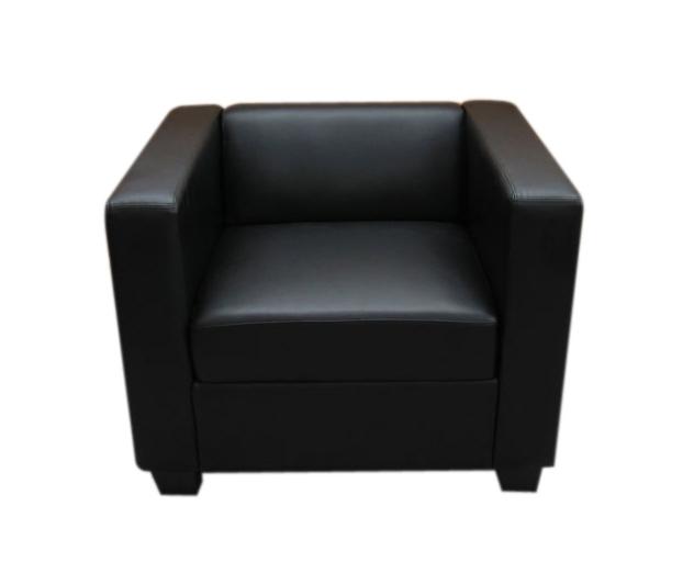 Sessel BASEL, 1 Sitzer, Elegantes Design, großer Komfort, Kunstleder, Farbe Schwarz.