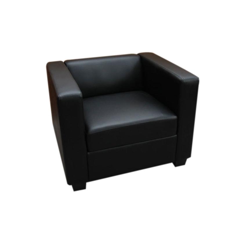 Sessel BASEL, Einsitzer, Elegantes Design, großer Komfort, Naturleder, Farbe Schwarz