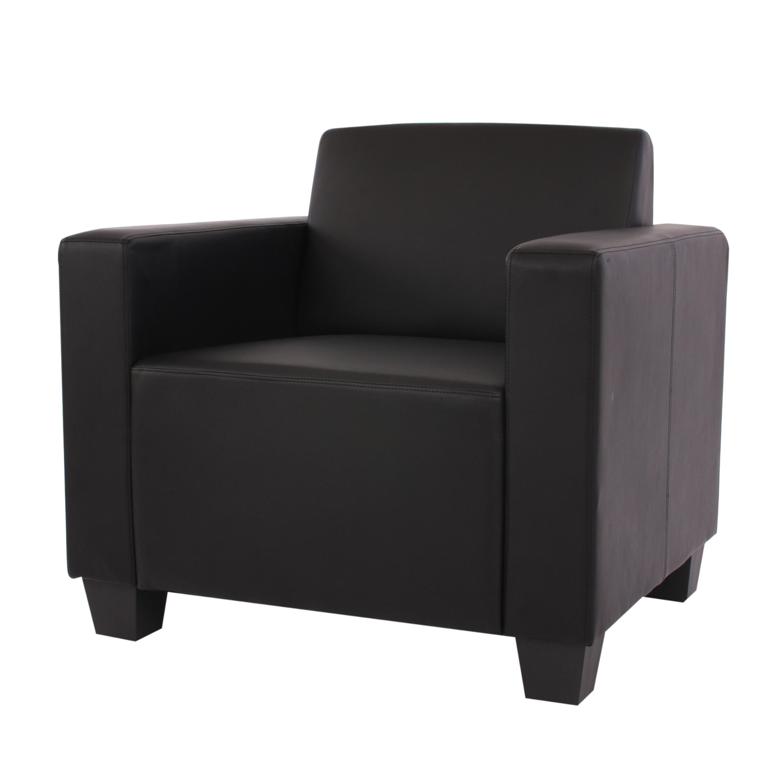 Sessel LYON, elegantes Design, sehr bequem, Leder, Farbe Schwarz