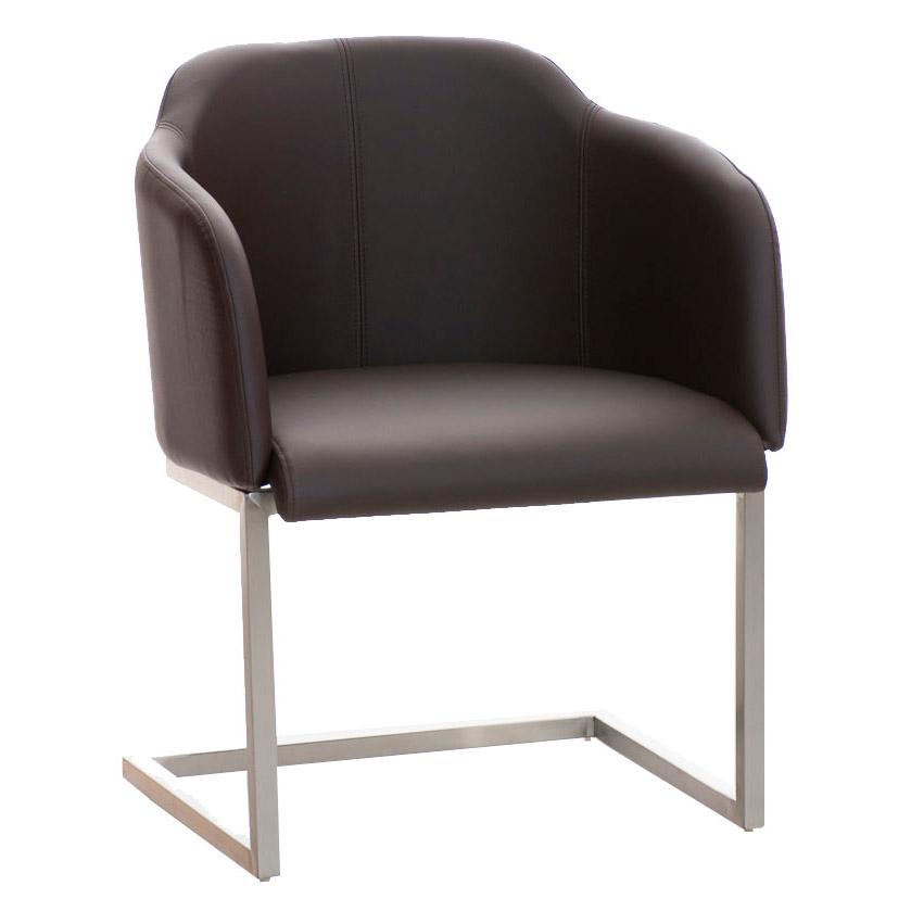 Designer-Sessel TOKIO LEDER, Stahlgestell, bequeme Sitzpolsterung, Farbe Braun