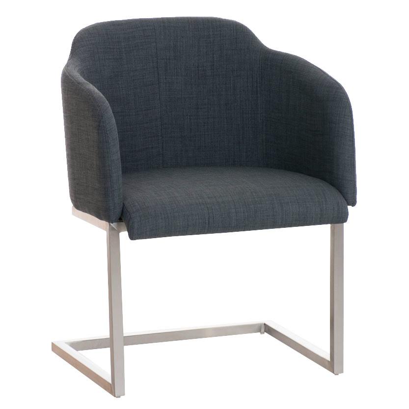 Designer-Sessel TOKIO STOFF, Stahlgestell, bequeme Sitzpolsterung, Farbe Dunkelgrau