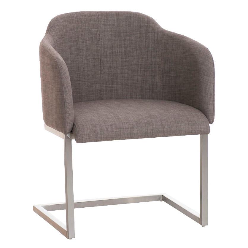 Designer-Sessel TOKIO STOFF, Stahlgestell, bequeme Sitzpolsterung, Farbe Grau