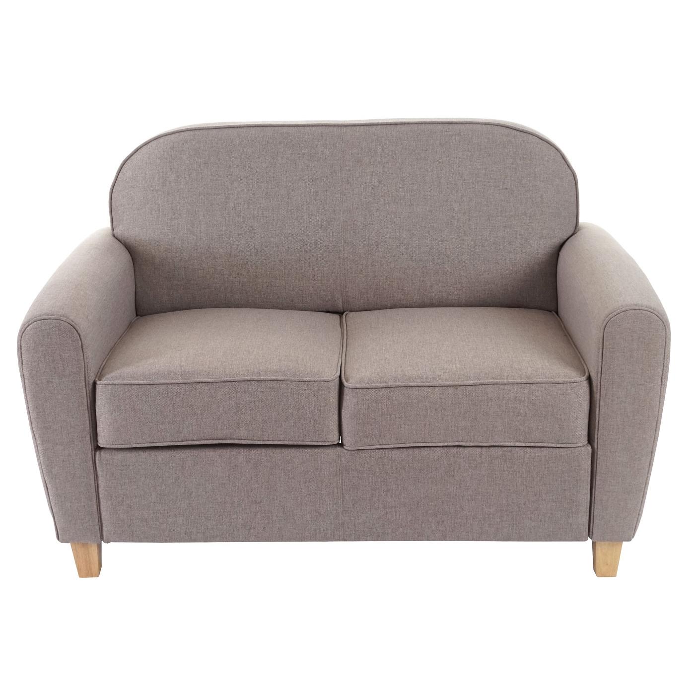 Sofa ARTIS, Zweisitzer. Elegantes Design, bequem und vielseitig, Lederbezug, Farbe Grau