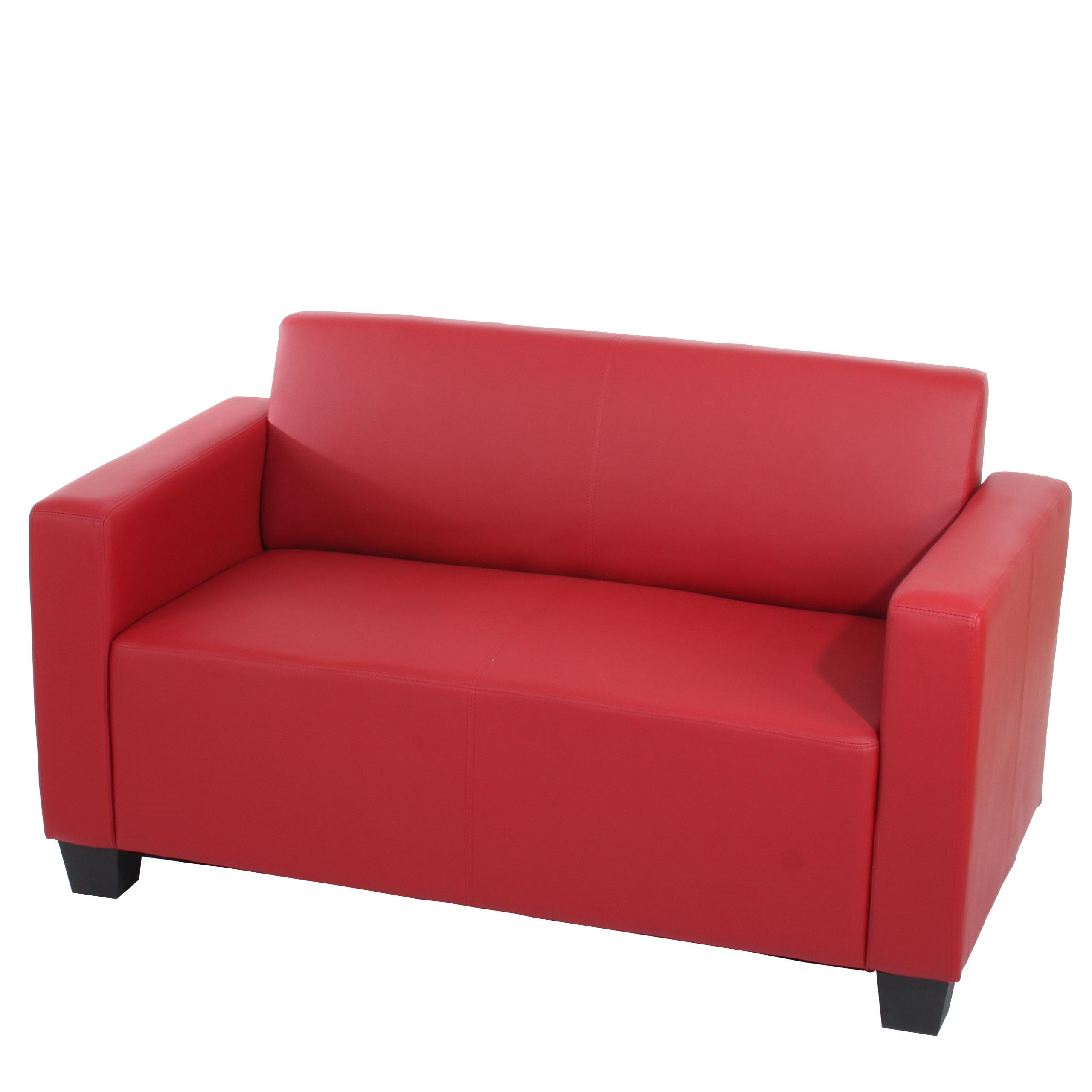 Sessel LYON, 2 Sitzer, elegantes Design, sehr bequem, Leder, Farbe Rot