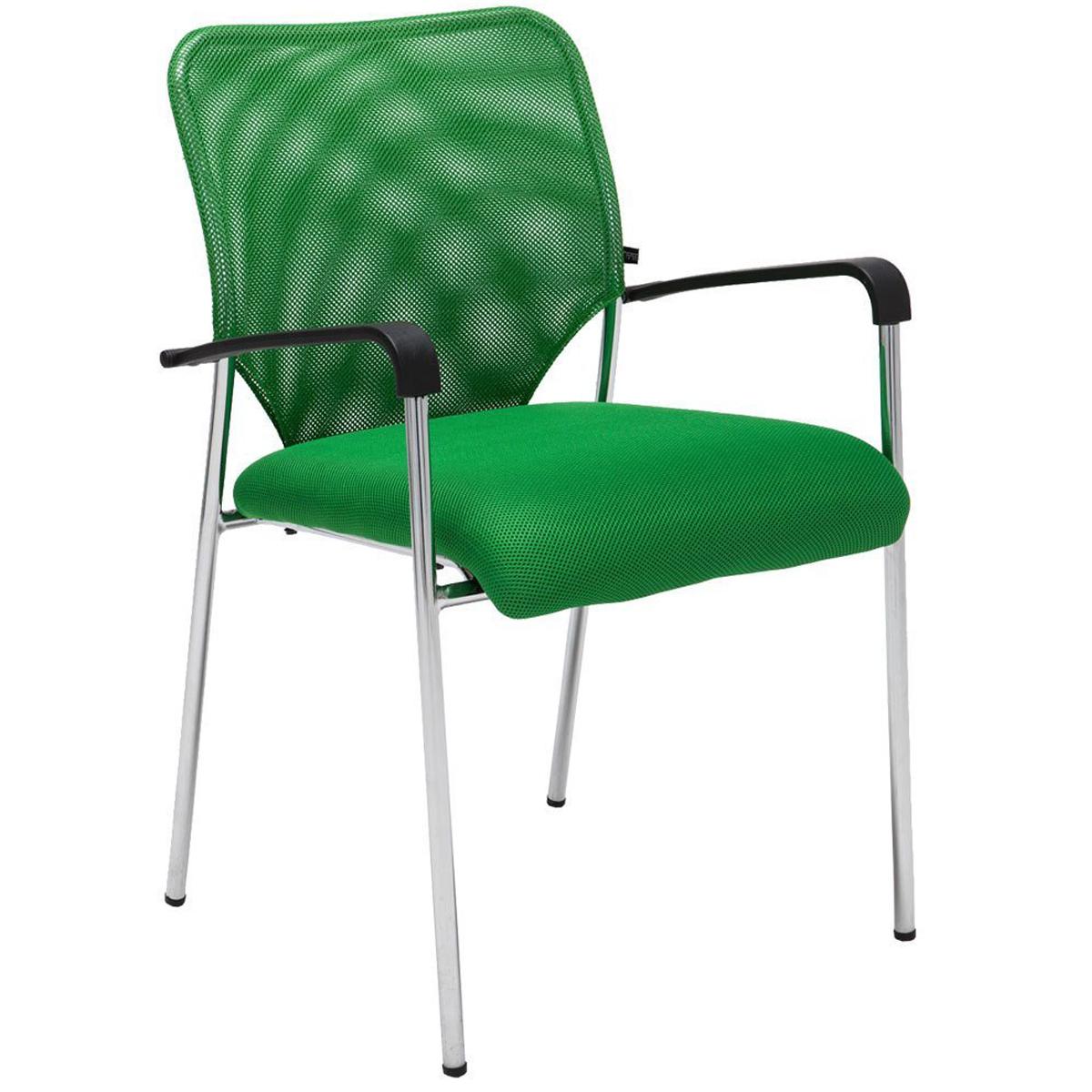 Konferenzstuhl JAMAIKA, robust und sehr bequem, atmungsaktiver Netzstoff, Farbe Grün
