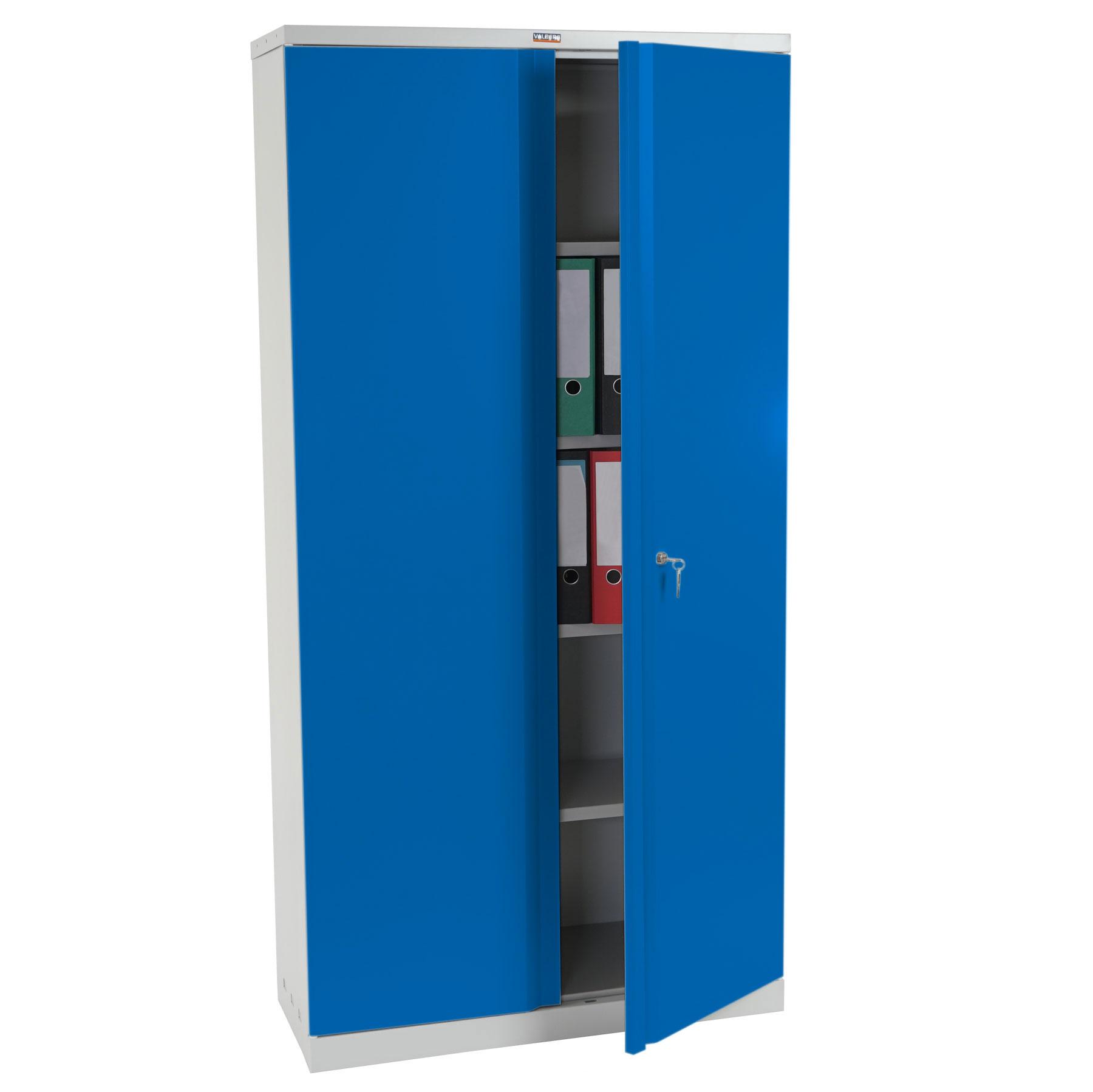 Aktenschrank CARIN 2-TÜRER, 182x92x37cm, Stahlschrank, Farbe Blau