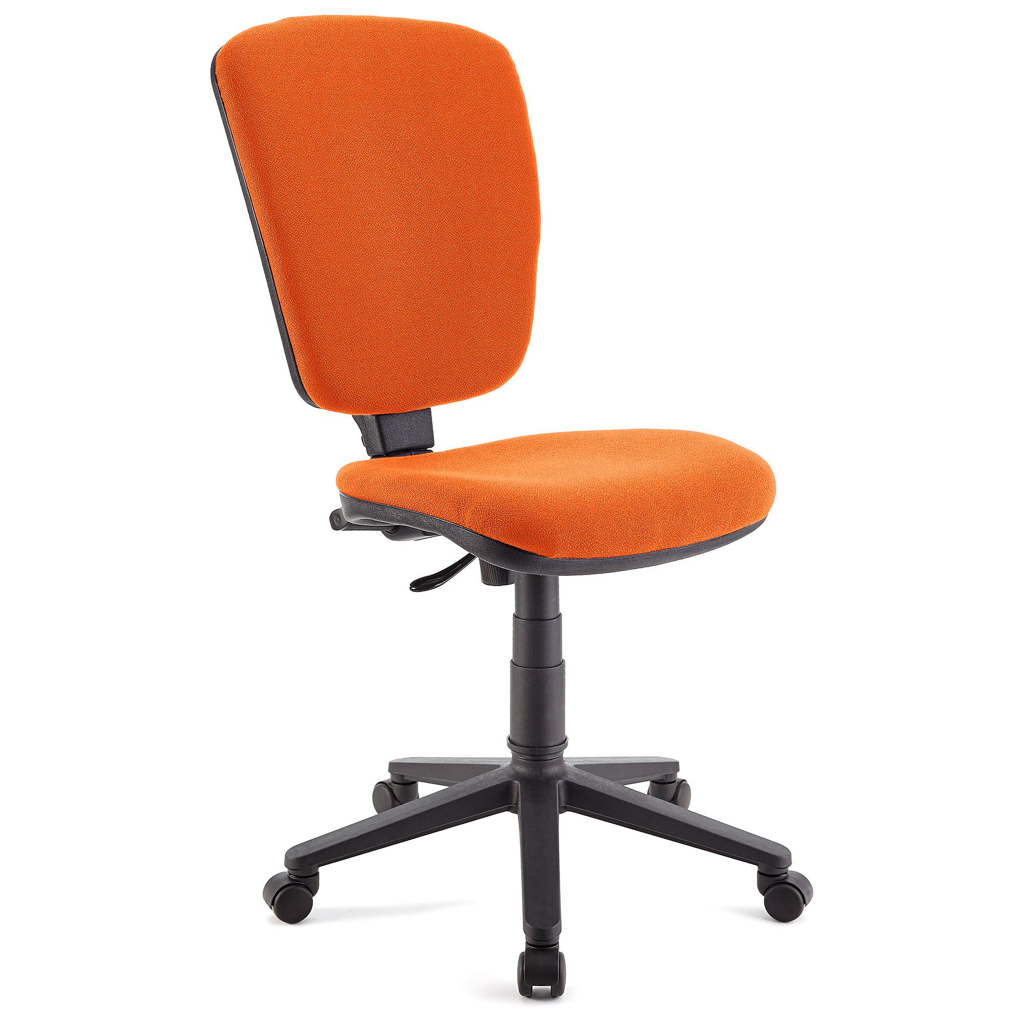 Bürostuhl KALIPSO OHNE ARMLEHNEN, verstellbare Rückenlehne, widerstandsfähiger Stoffbezug, Farbe Orange