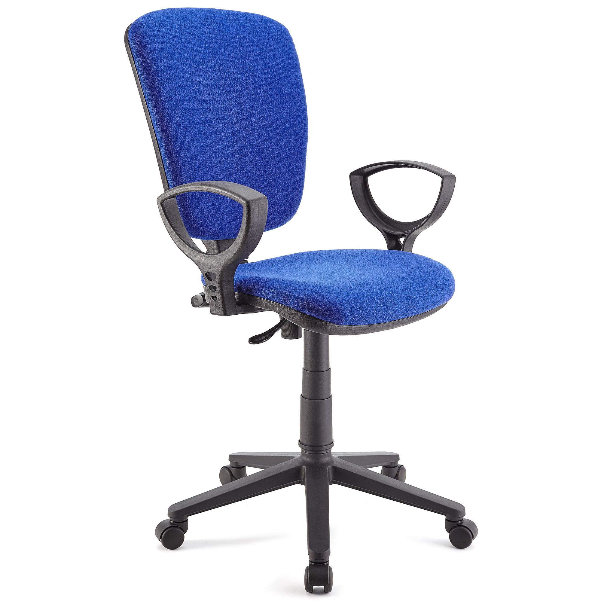 Bürostuhl KALIPSO, verstellbare Rückenlehne, widerstandsfähiger Stoffbezug, Farbe Blau