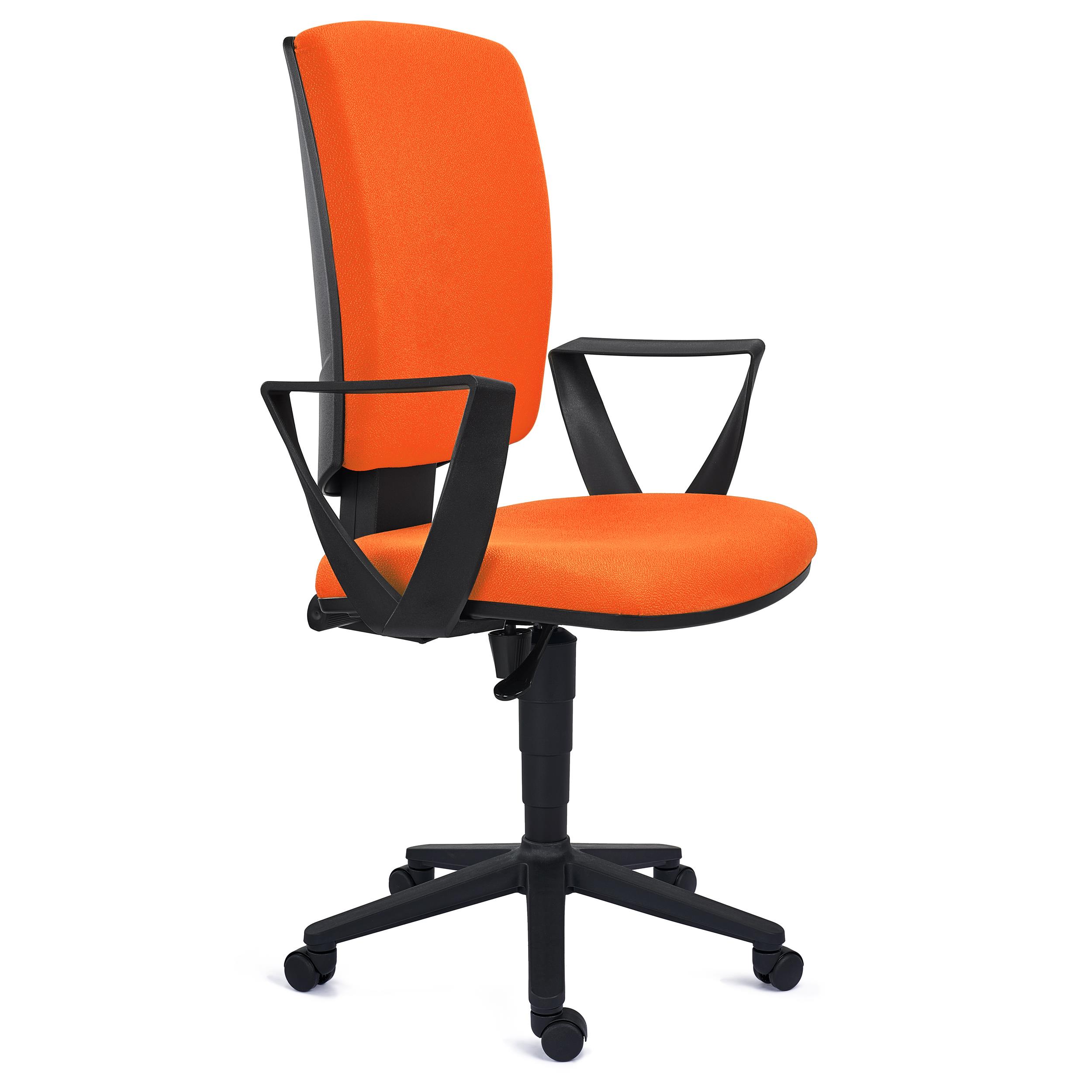 Bürostuhl ATLAS STOFF, verstellbare Rückenlehne, dicke Polsterung, Farbe Orange