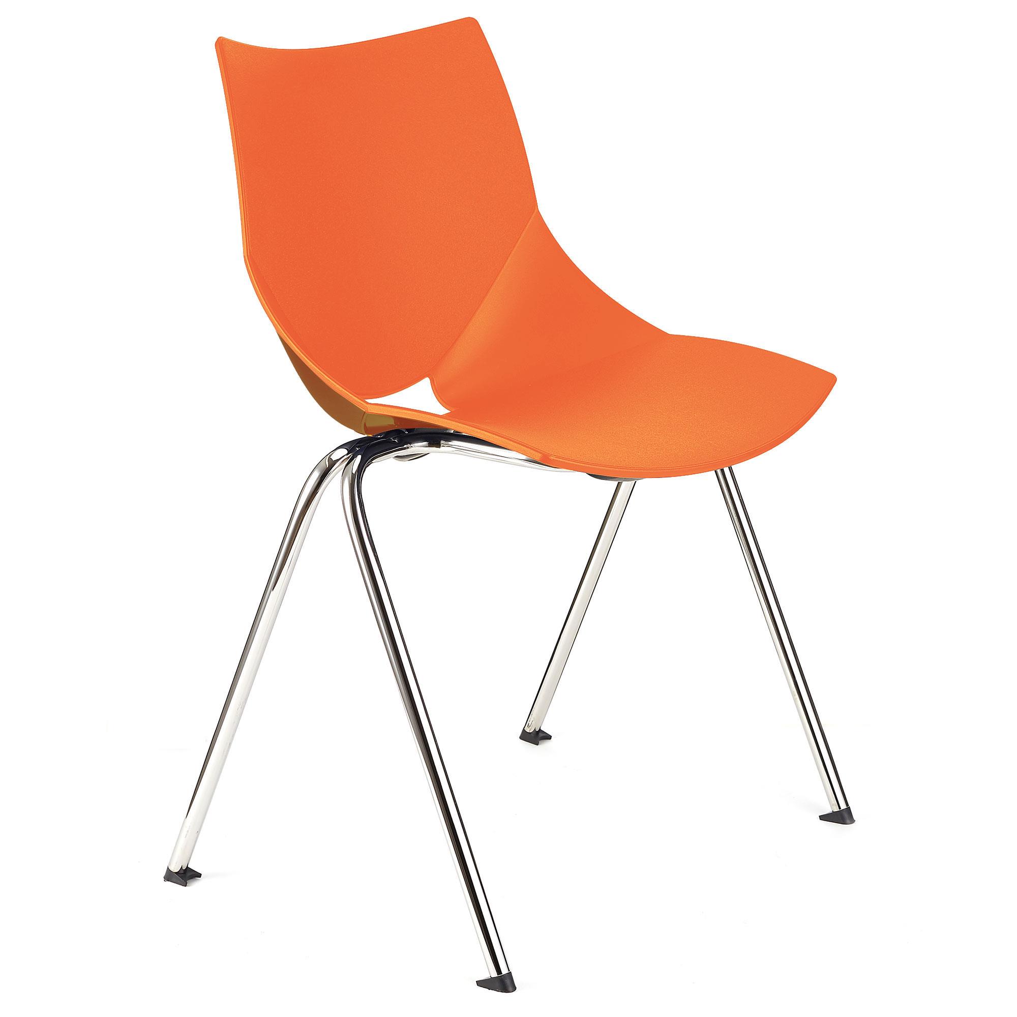 Konferenzstuhl AMIR, bequem und praktisch, stapelbar, Farbe Orange