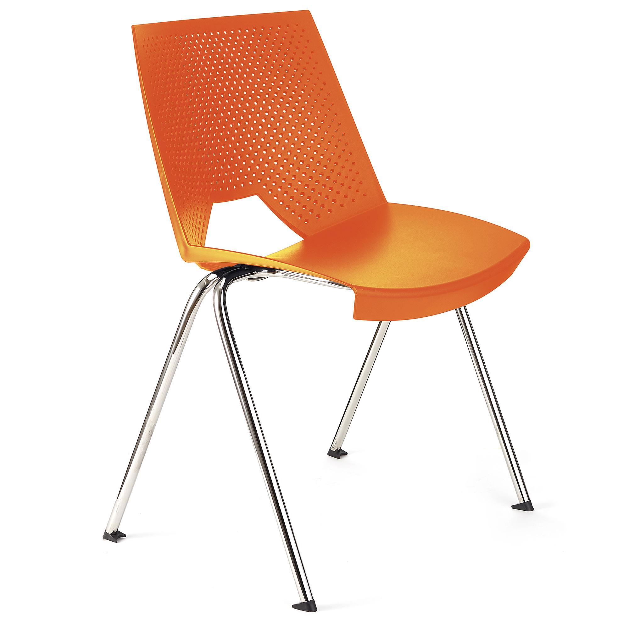 Konferenzstuhl ENZO, bequem, praktisch und stapelbar, Farbe Orange