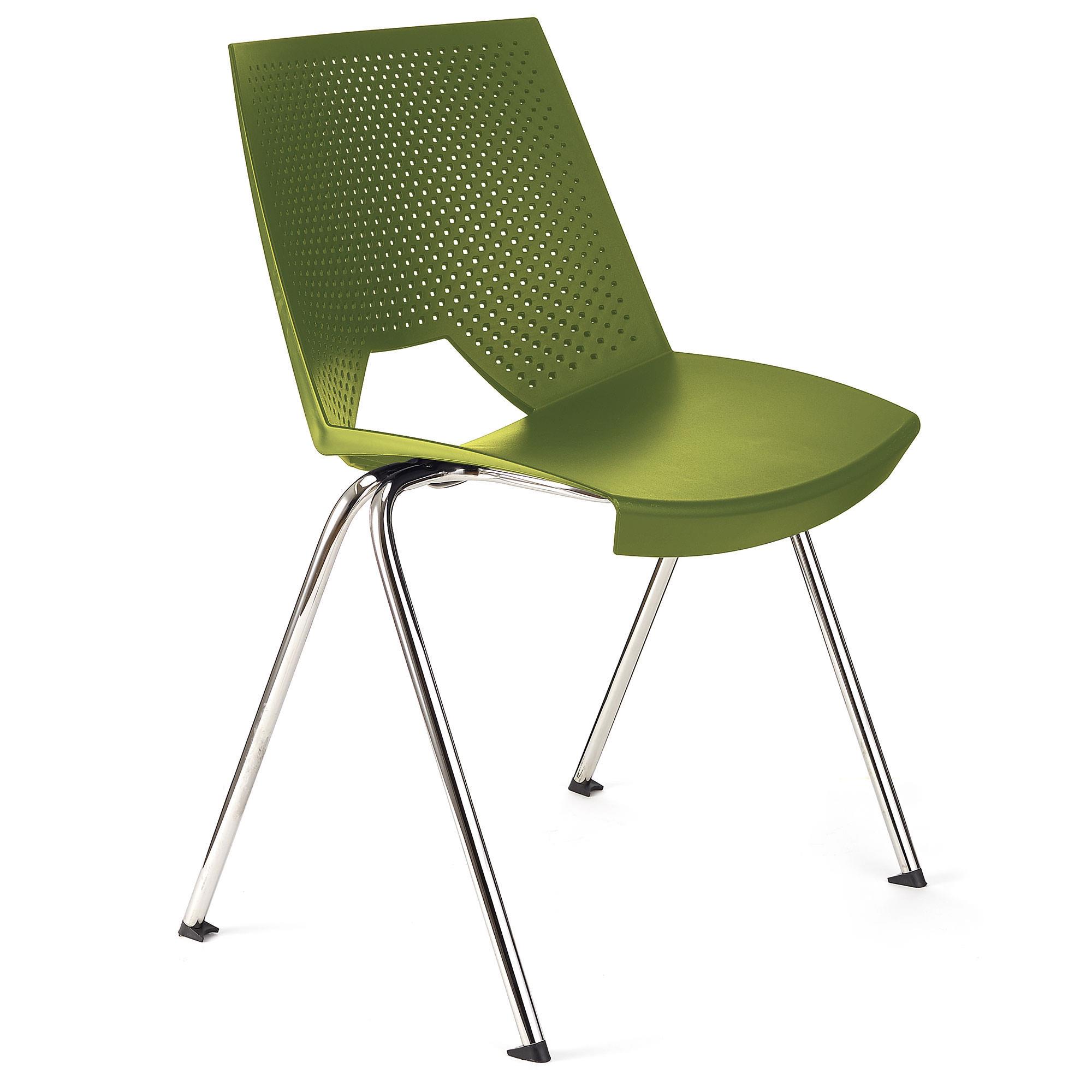 Konferenzstuhl ENZO, bequem, praktisch und stapelbar, Farbe Grün