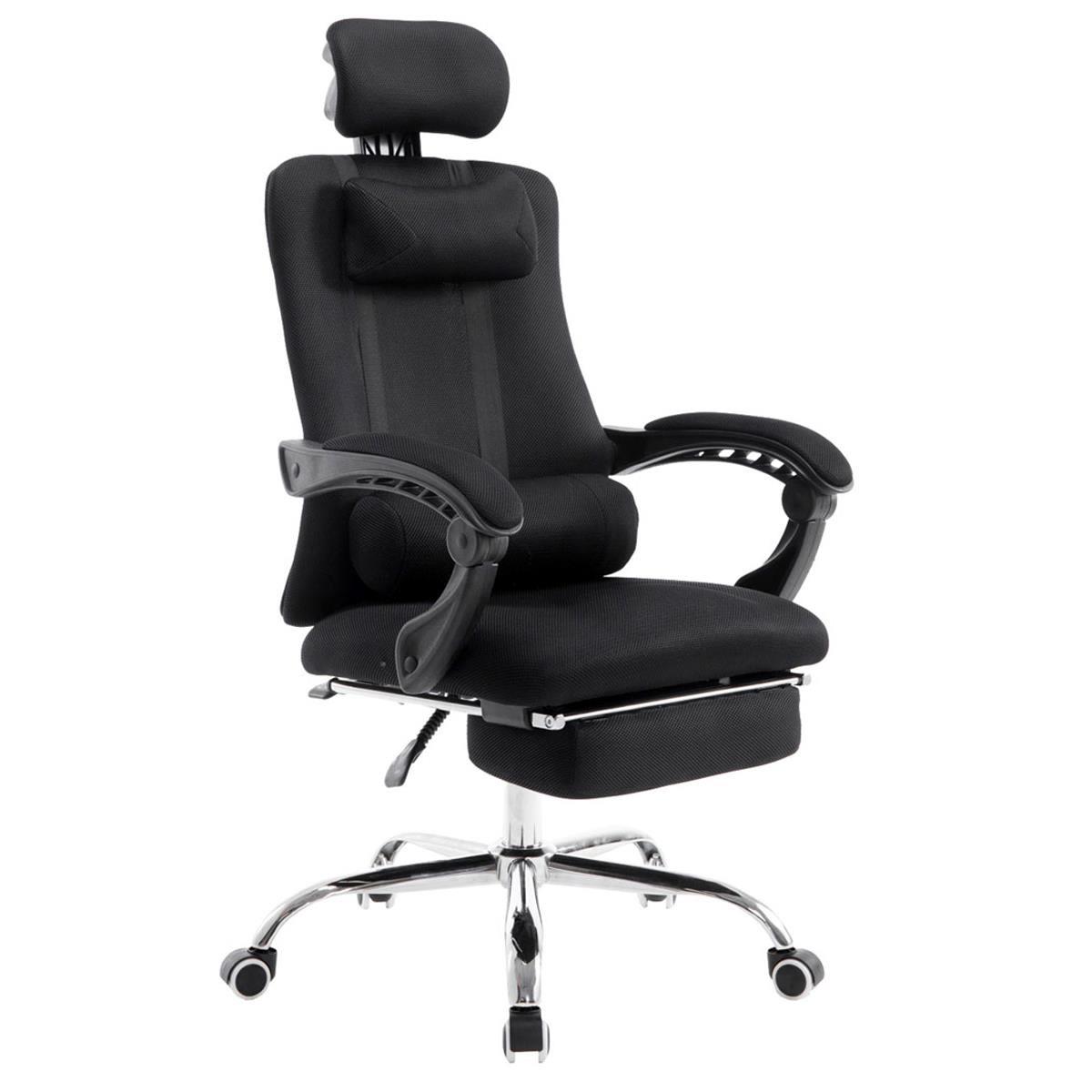 Gaming-Stuhl ANTARES, ausziehbare Fußablage, atmungsaktiver Netzbezug, Farbe Schwarz
