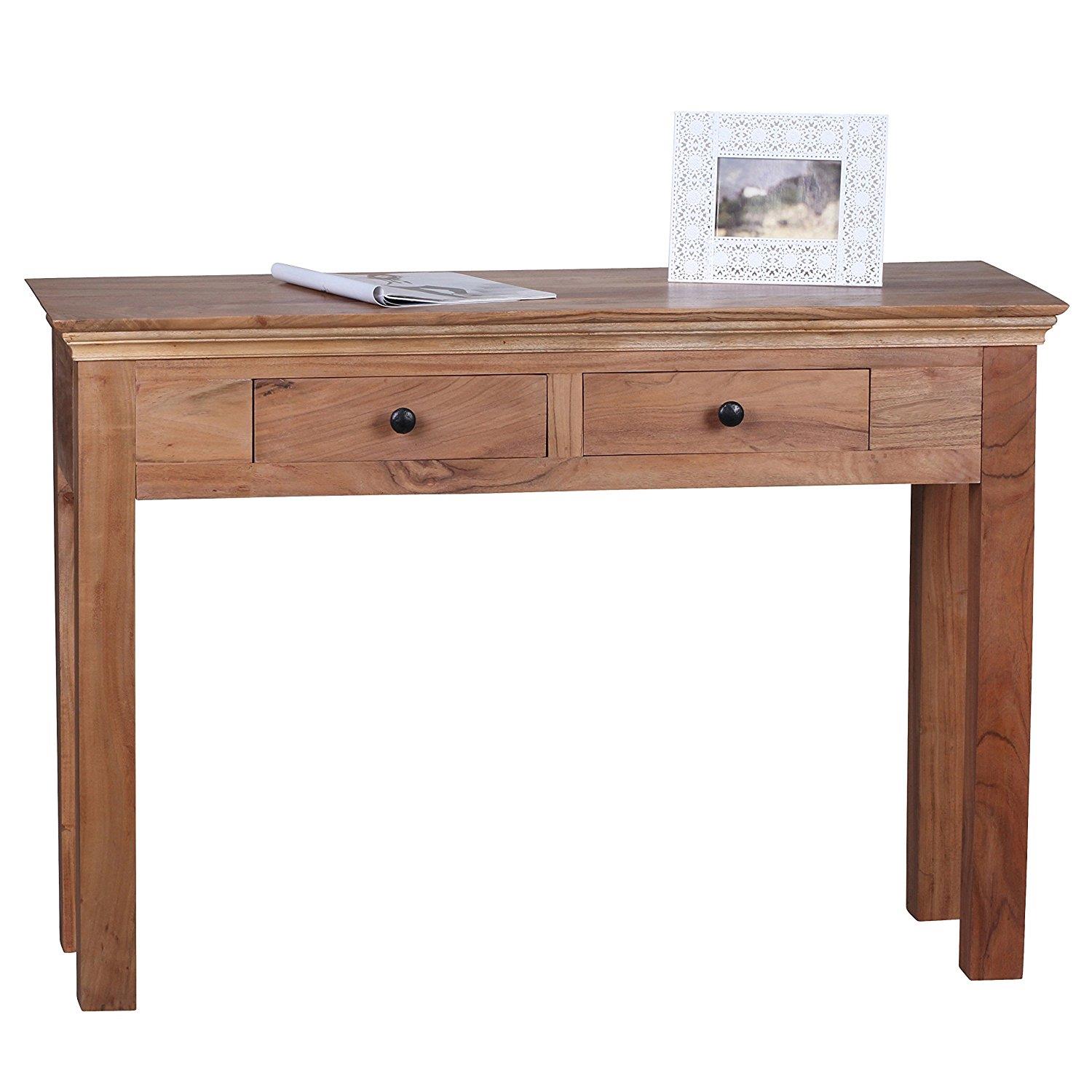 Schreibtisch DAKOTA. Rustikales Design, Handarbeit, Abmessungen 110x40x76 cm aus Akazienholz, Naturfarben