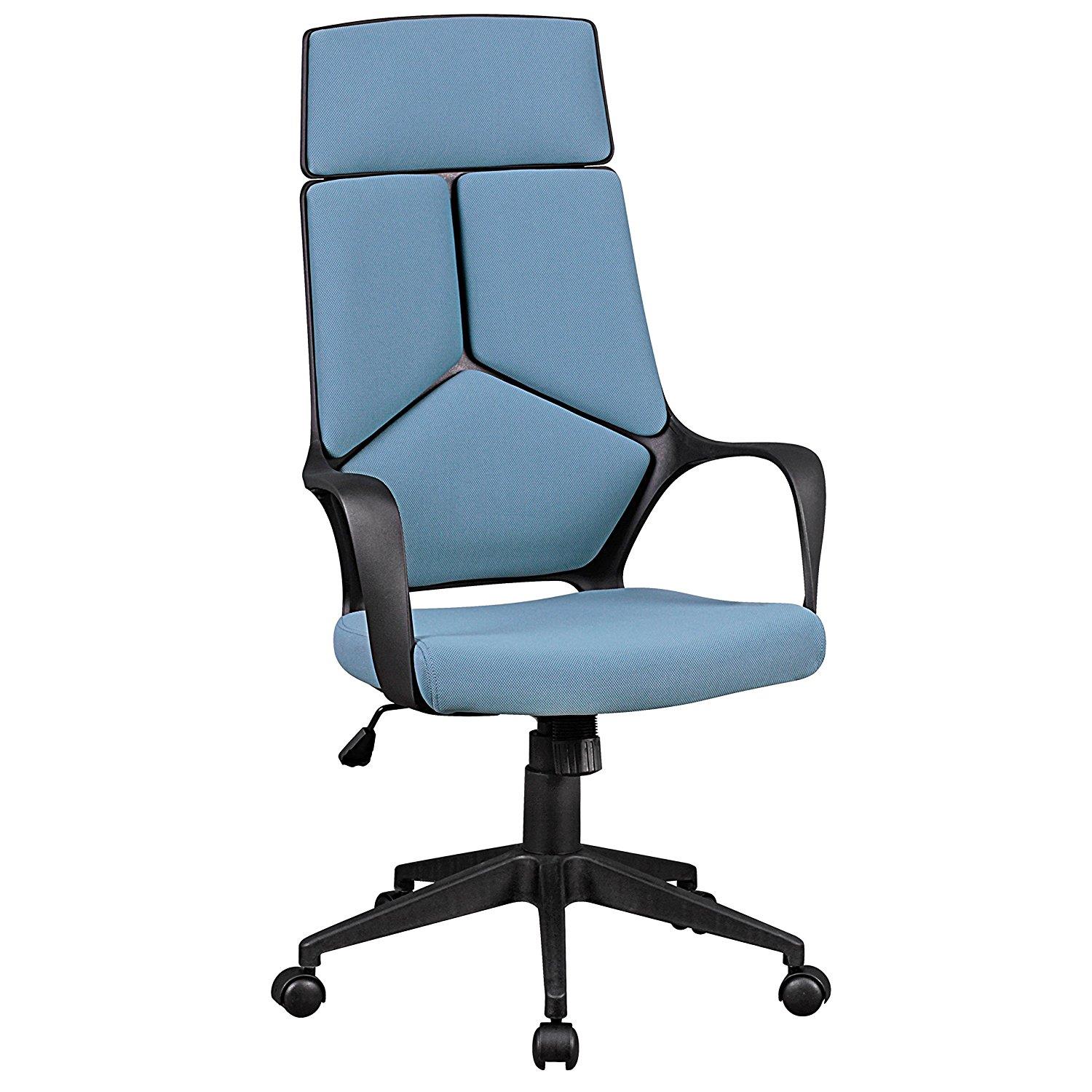 Ergonomischer Bürostuhl PEGASUS, spektakuläres Design, Stoffbezug, Farbe Blau