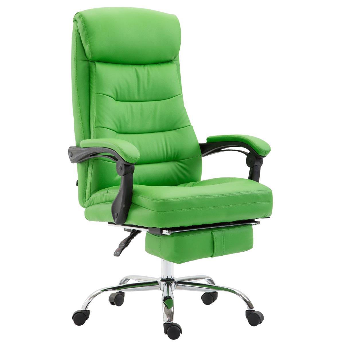 Bürostuhl ARGO, ausziehbare Fußablage, Kunstlederbezug, Farbe Grün