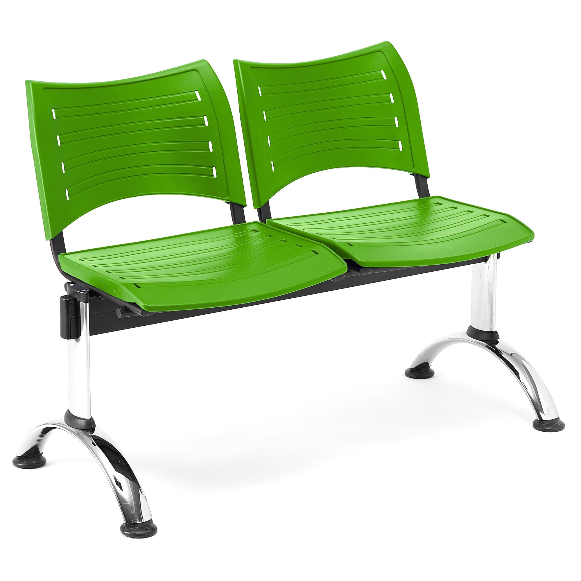 Wartebank ELVA 2-Sitzer, Metallgestell, Kunststoff, Farbe Grün