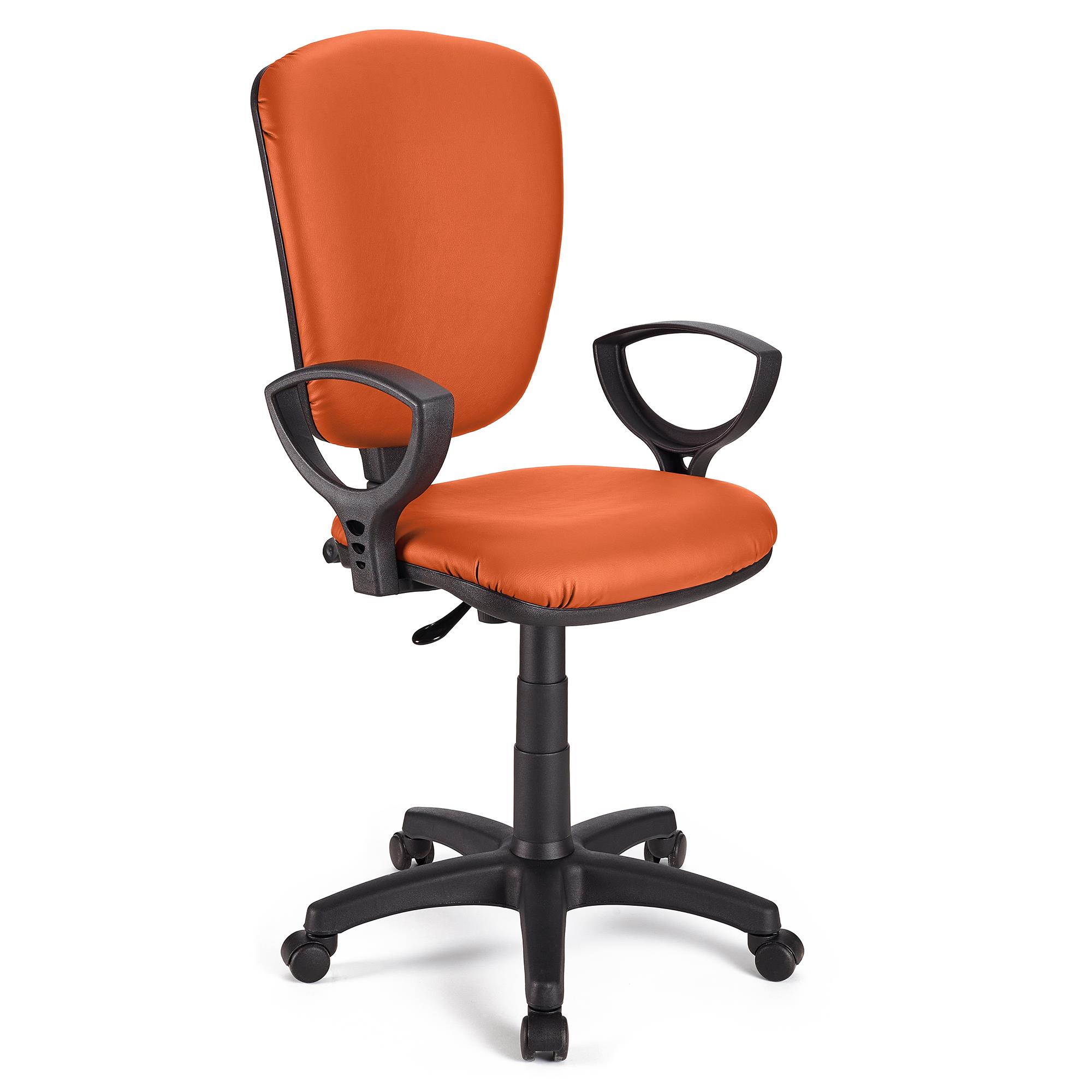 Bürostuhl KALIPSO LEDER, verstellbare Rückenlehne, Farbe Orange