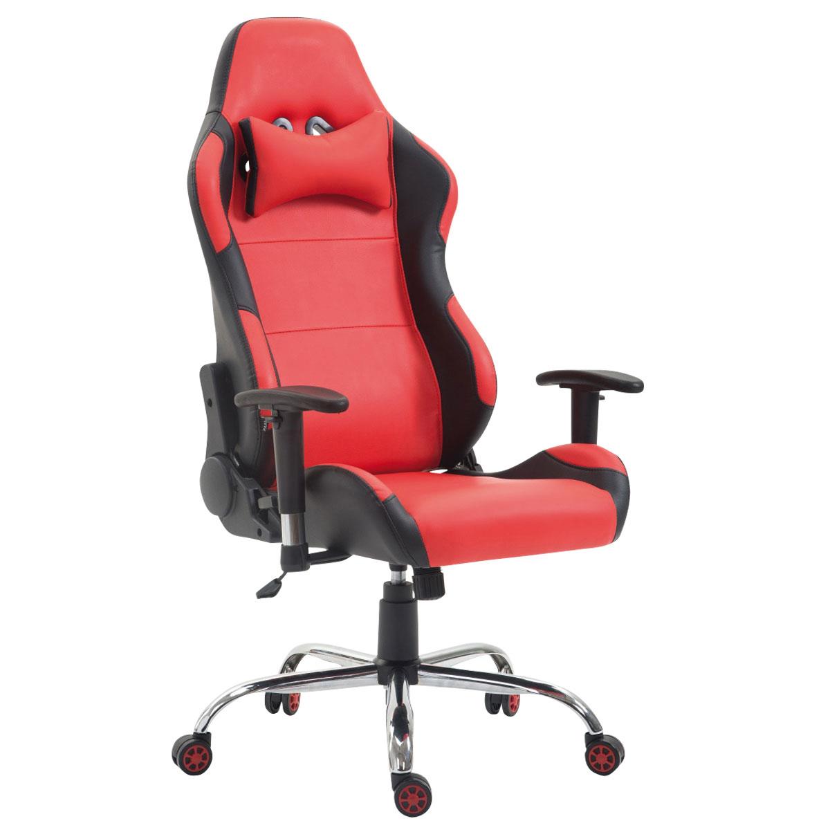 Gaming-Stuhl ROSBY.Sportliches Design und hoher Komfort, Lederbezug, Farbe Rot