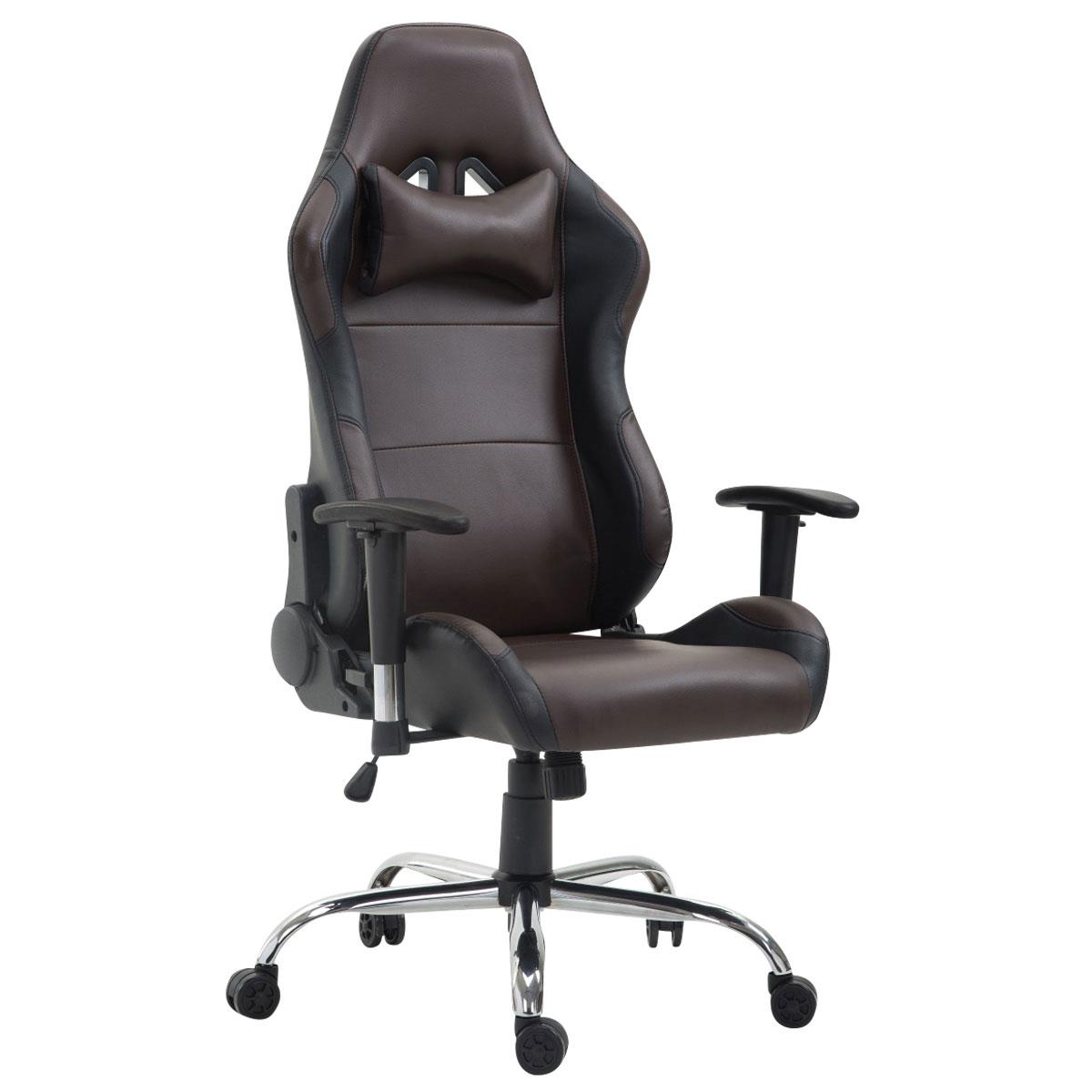 Gaming-Stuhl ROSBY. Sportliches Design und hoher Komfort, Lederbezug, Farbe Braun