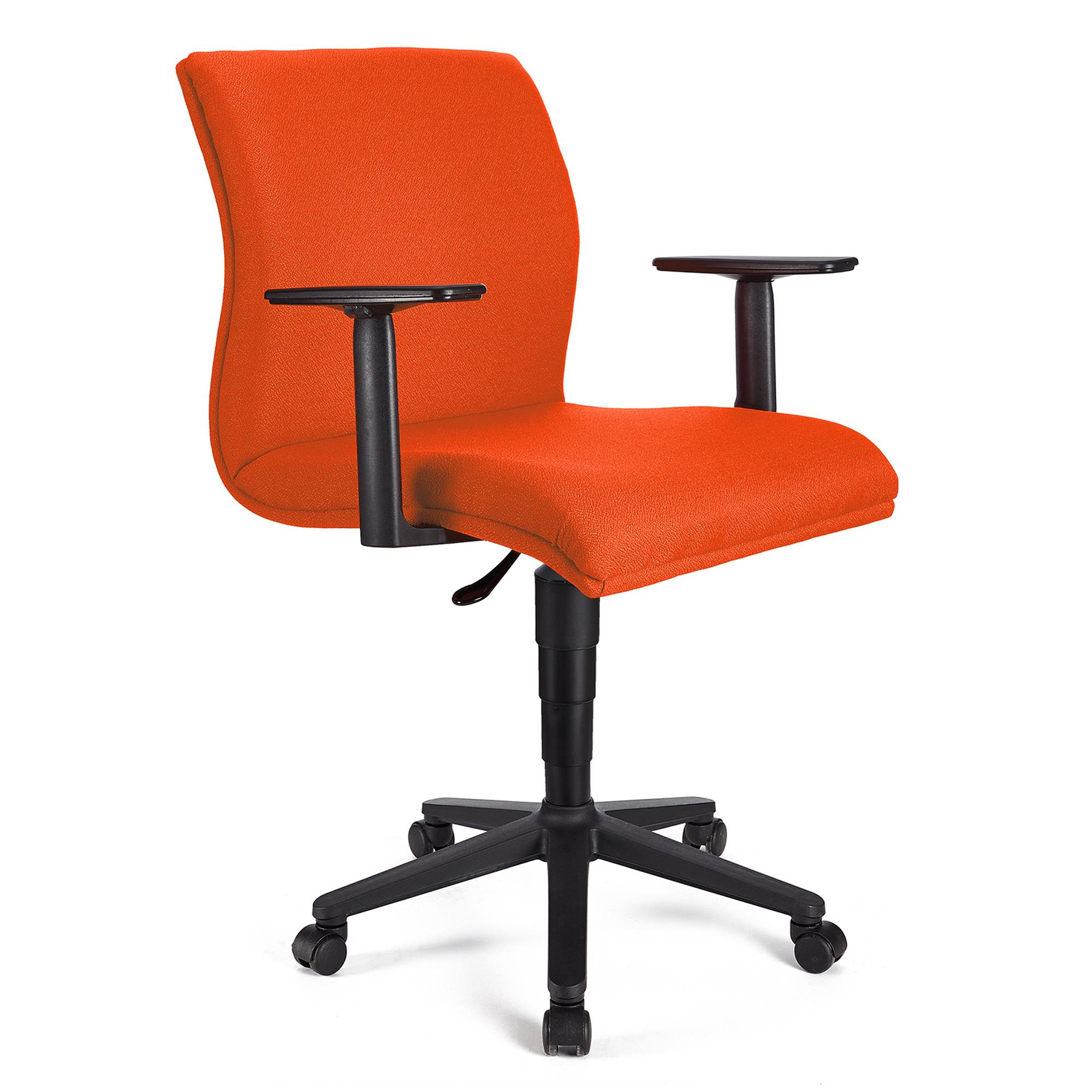 Bürostuhl HANNIBAL BASIS STOFF, verstellbare Armlehnen, dicke Polsterung, Farbe Orange