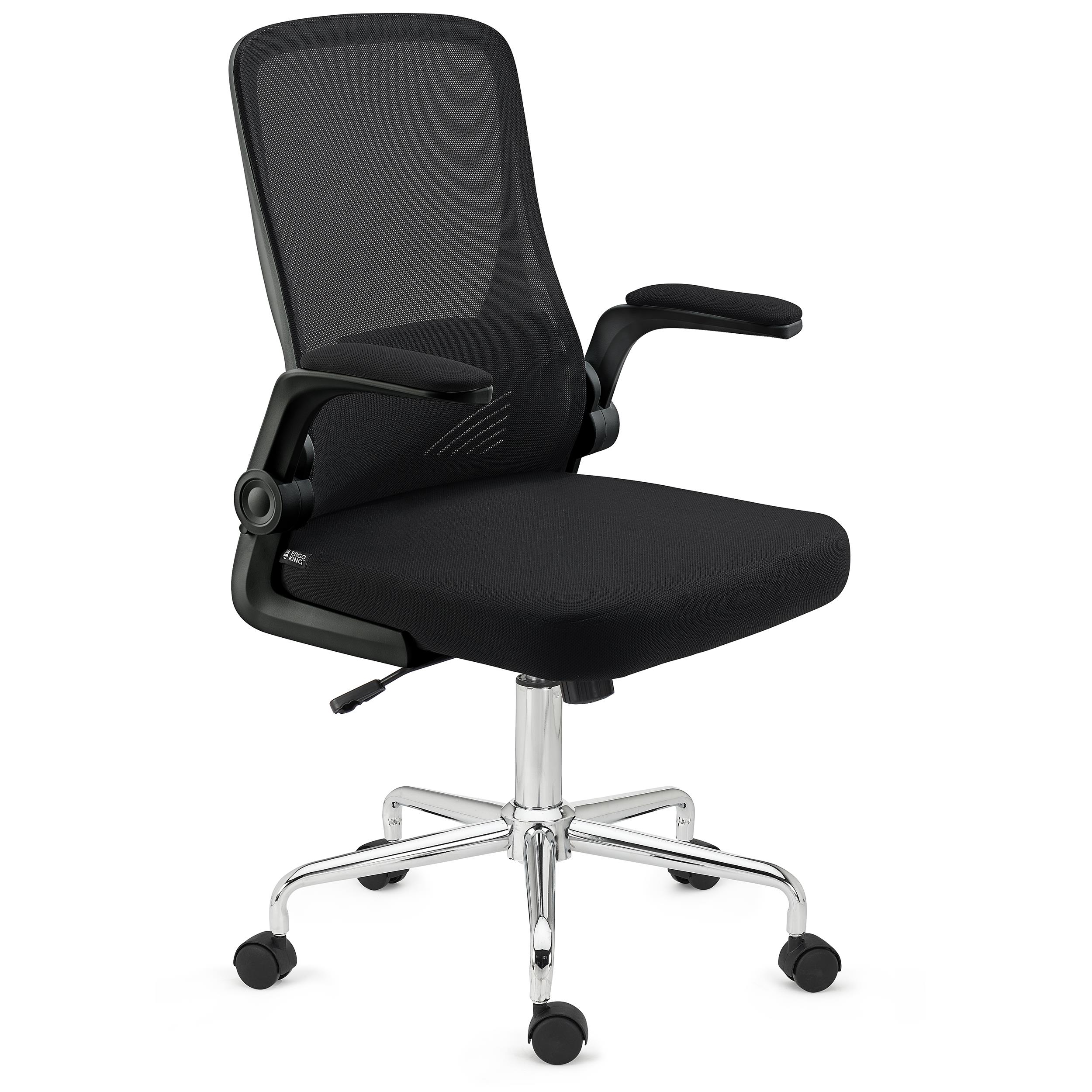 Ergonomischer Bürostuhl FOLD, klappbare Rückenlehne und Armlehnen, atmungsaktiver Netzstoff, Farbe Schwarz
