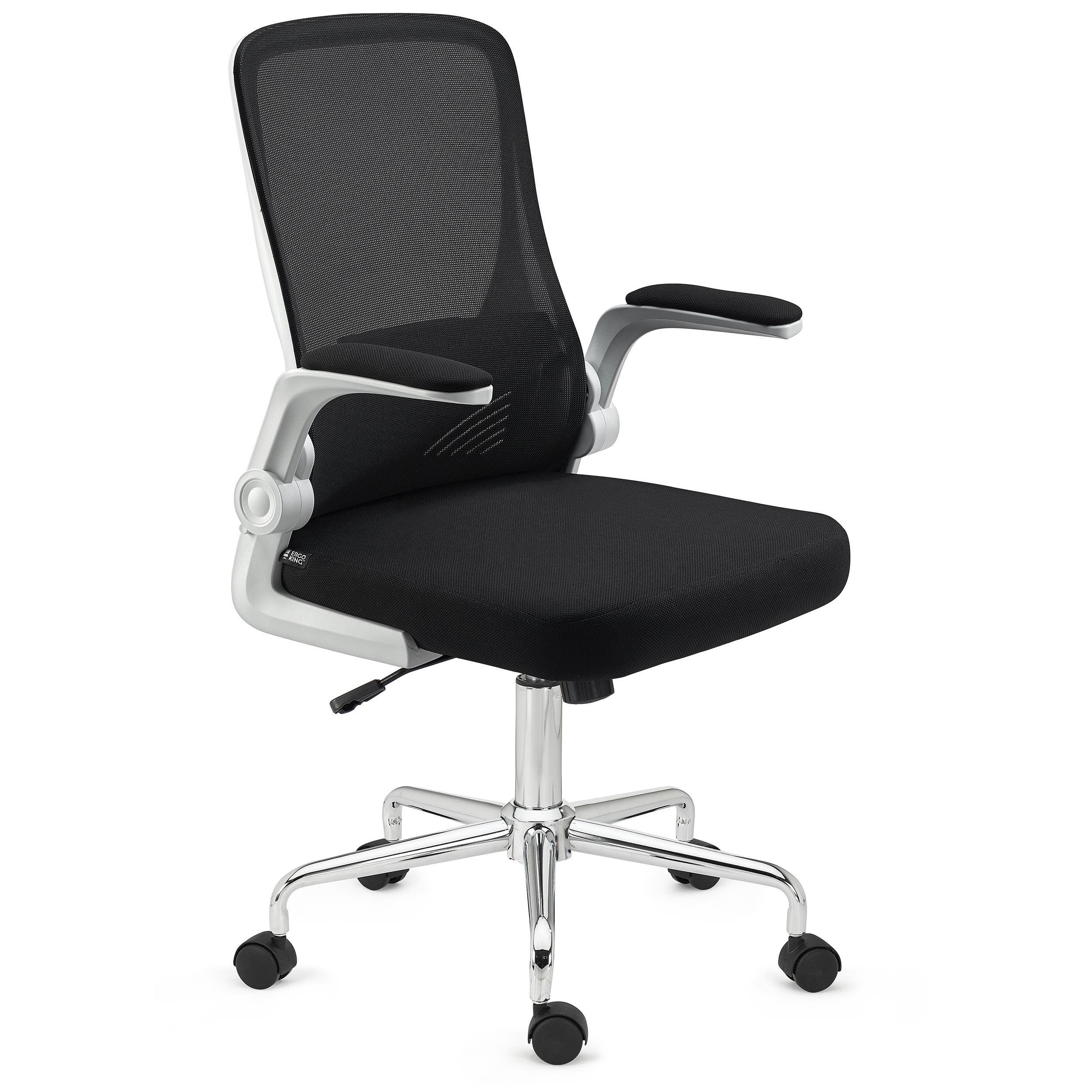 Ergonomischer Bürostuhl FOLD, klappbare Rückenlehne und Armlehnen, atmungsaktiver Netzstoff, Farbe Schwarz/Weiß