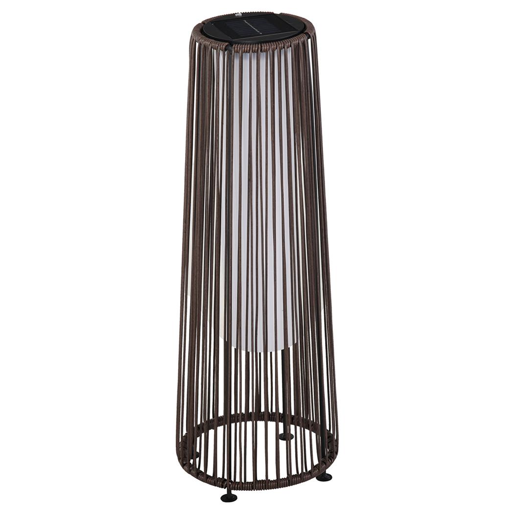 Stehlampe AURA, Solarlampe mit Rattan-Design, Ø21,5x61 cm, Farbe Braun