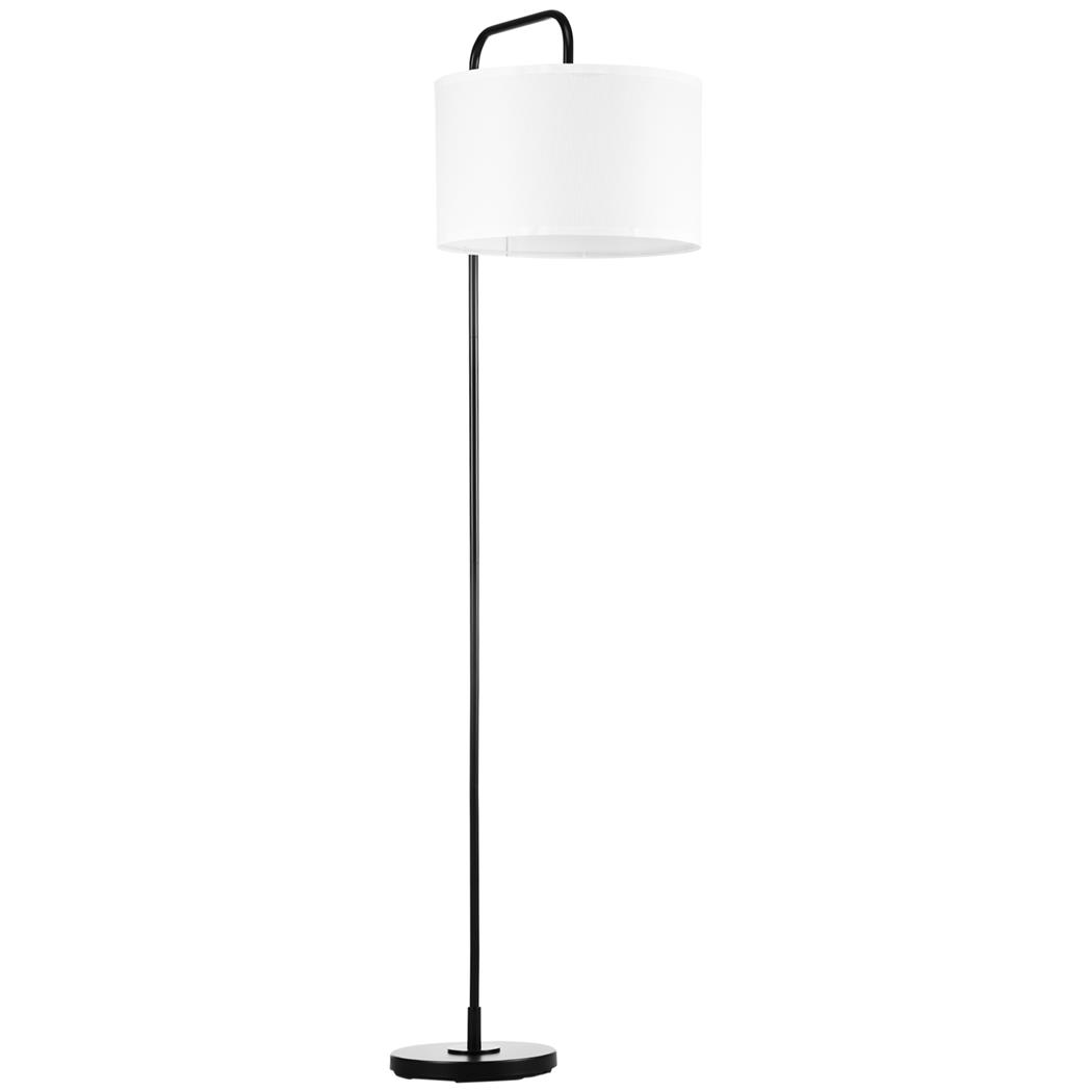 Bürostehlampe PRISMA, elegantes zeitloses Design, synthetisches Leinen, Metallgestell, Farbe Schwarz