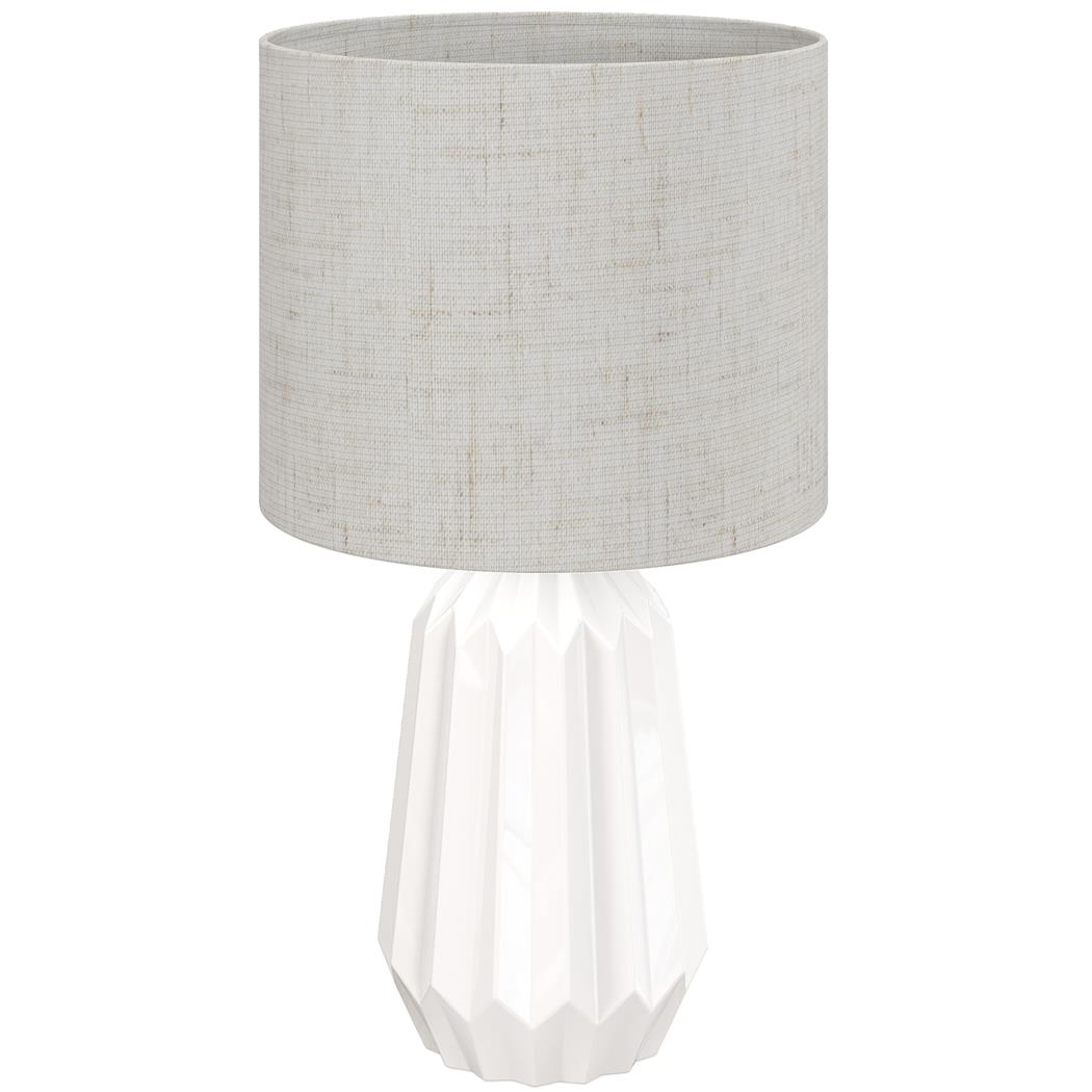 Bürotischlampe ELION, modernes Retro-Design, Keramik-Fuß, Farbe Weiß