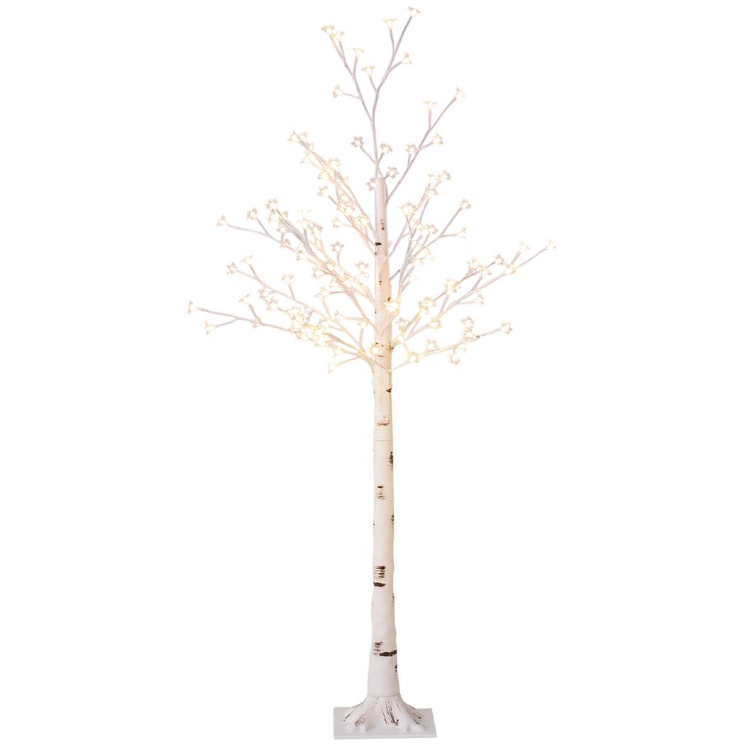 Stehlampe BOREA, Baumförmiges Design mit 10 Ästen für den Innen- und Außenbereich, 150cm hoch, Weiß