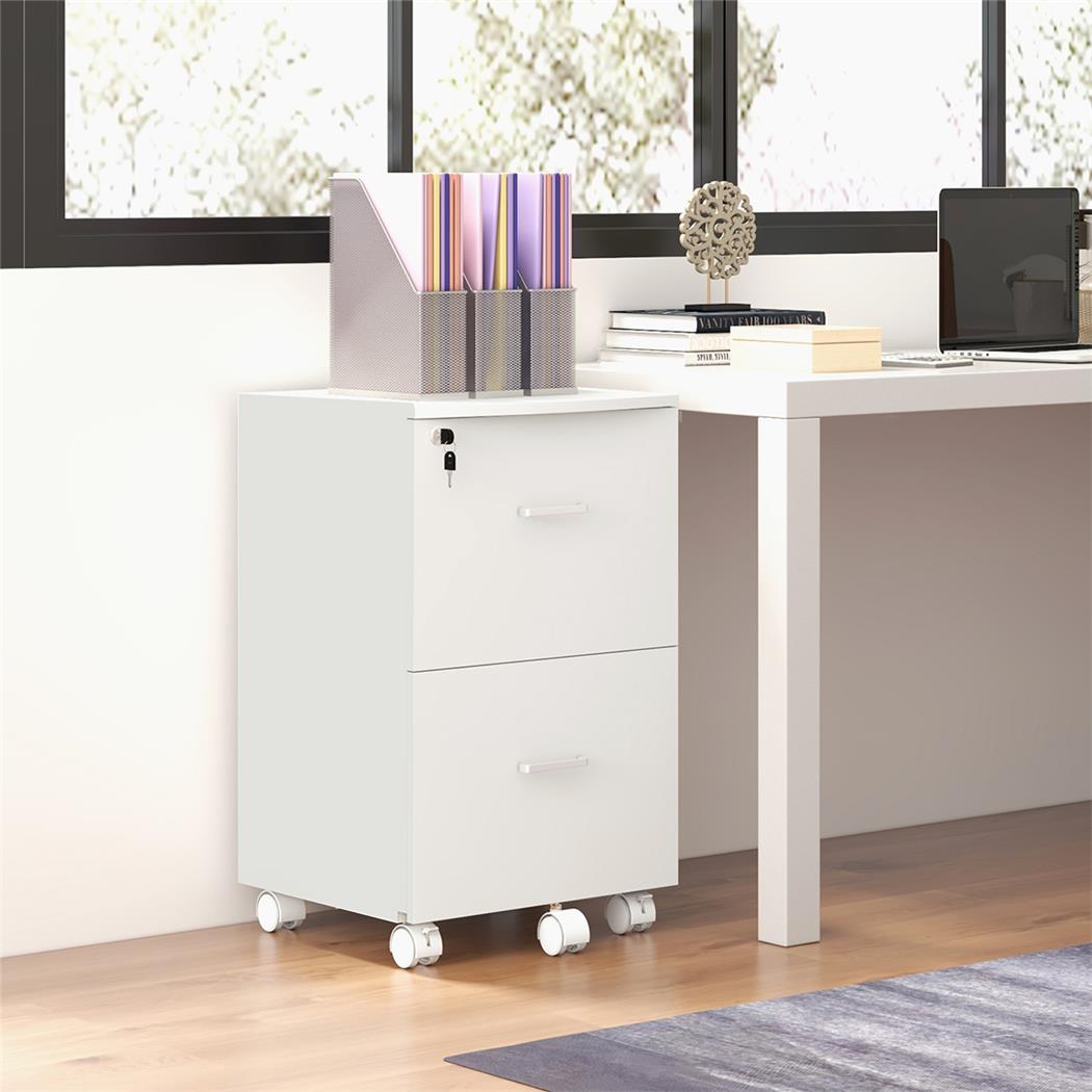 Aktenschrank TANIA, praktischer Rollcontainer, 43x45x72, Melaminholz, Farbe Weiß