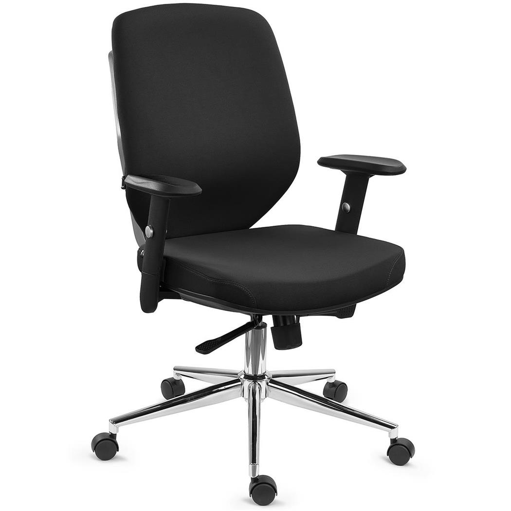 DEMO# Ergonomischer Bürostuhl TRAFIC, Rückenlehne mit Lordosenstütze, dicke Polsterung, 8h-Nutzung, Farbe Schwarz