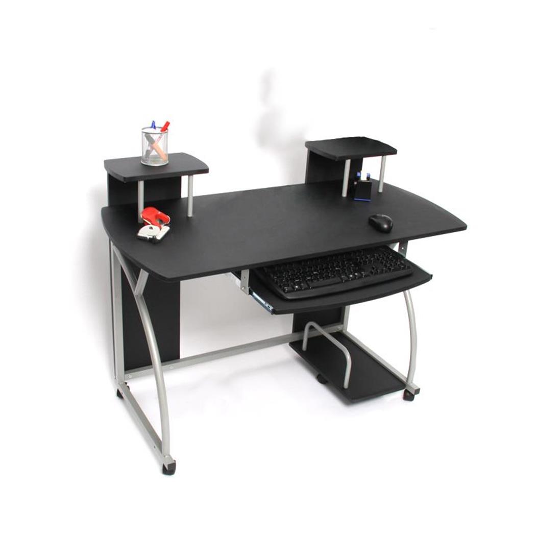 Computertisch OHIO PRO, Tastaturauszug, Abmessungen 115 x 55 cm, Farbe Schwarz