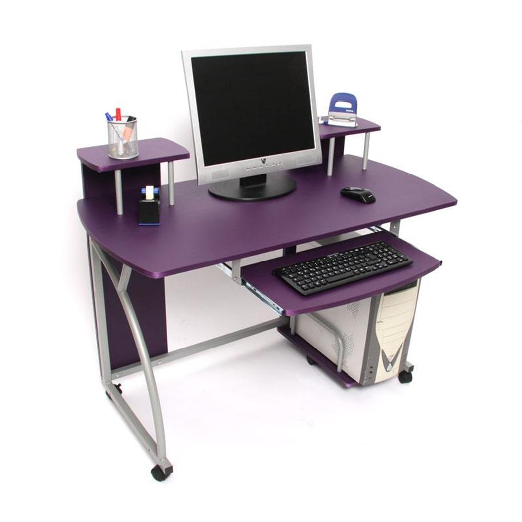 Computertisch OHIO PRO, Tastaturauszug, Abmessungen 115 x 55 cm, Farbe Lila