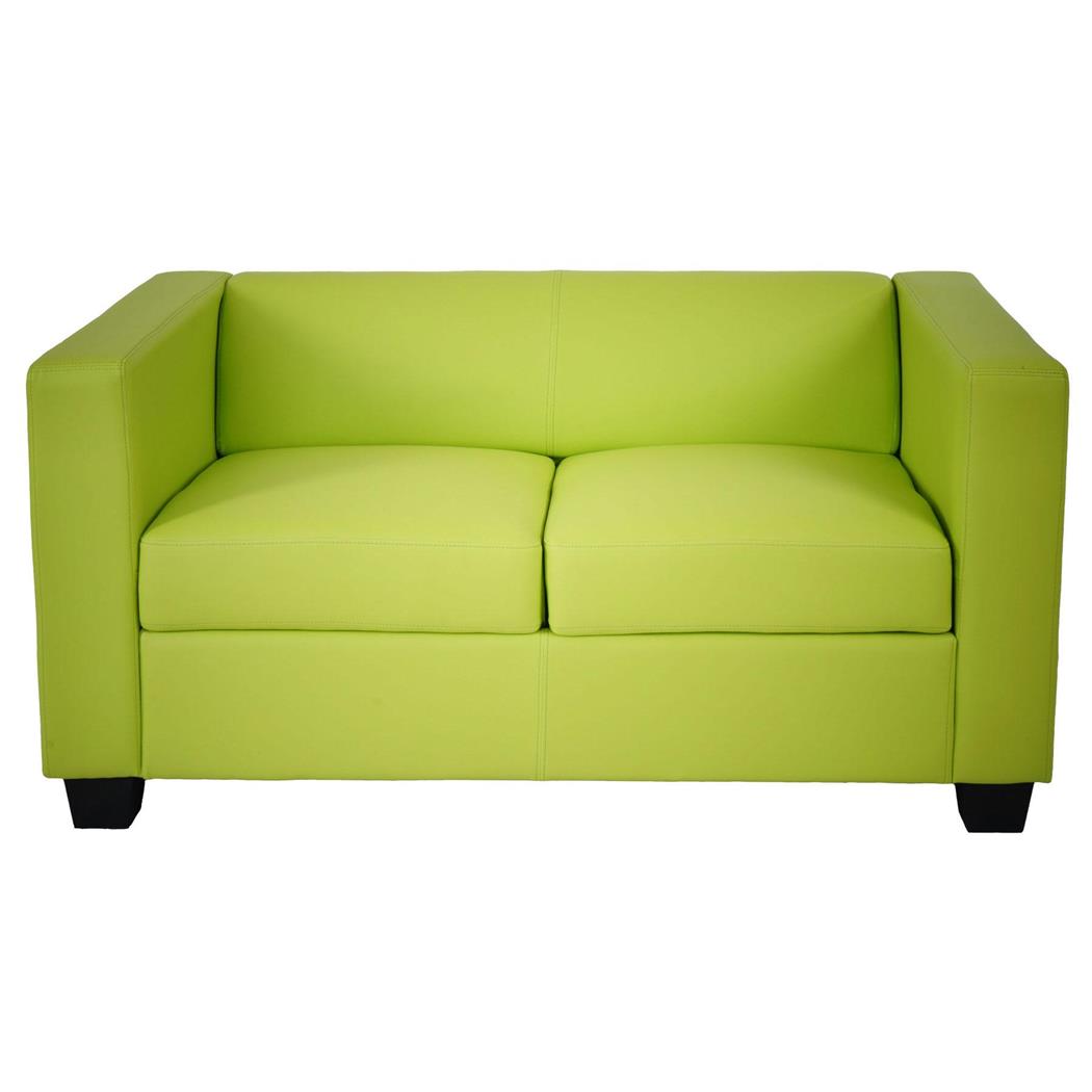 Sessel BASEL, Zweisitzer, elegantes Design, großer Komfort, Leder, Farbe Grün