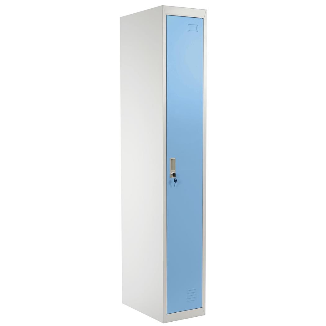 Metallspind LARS, 180x30x50cm, stabiler Umkleideschrank aus Stahl, Farbe Blau