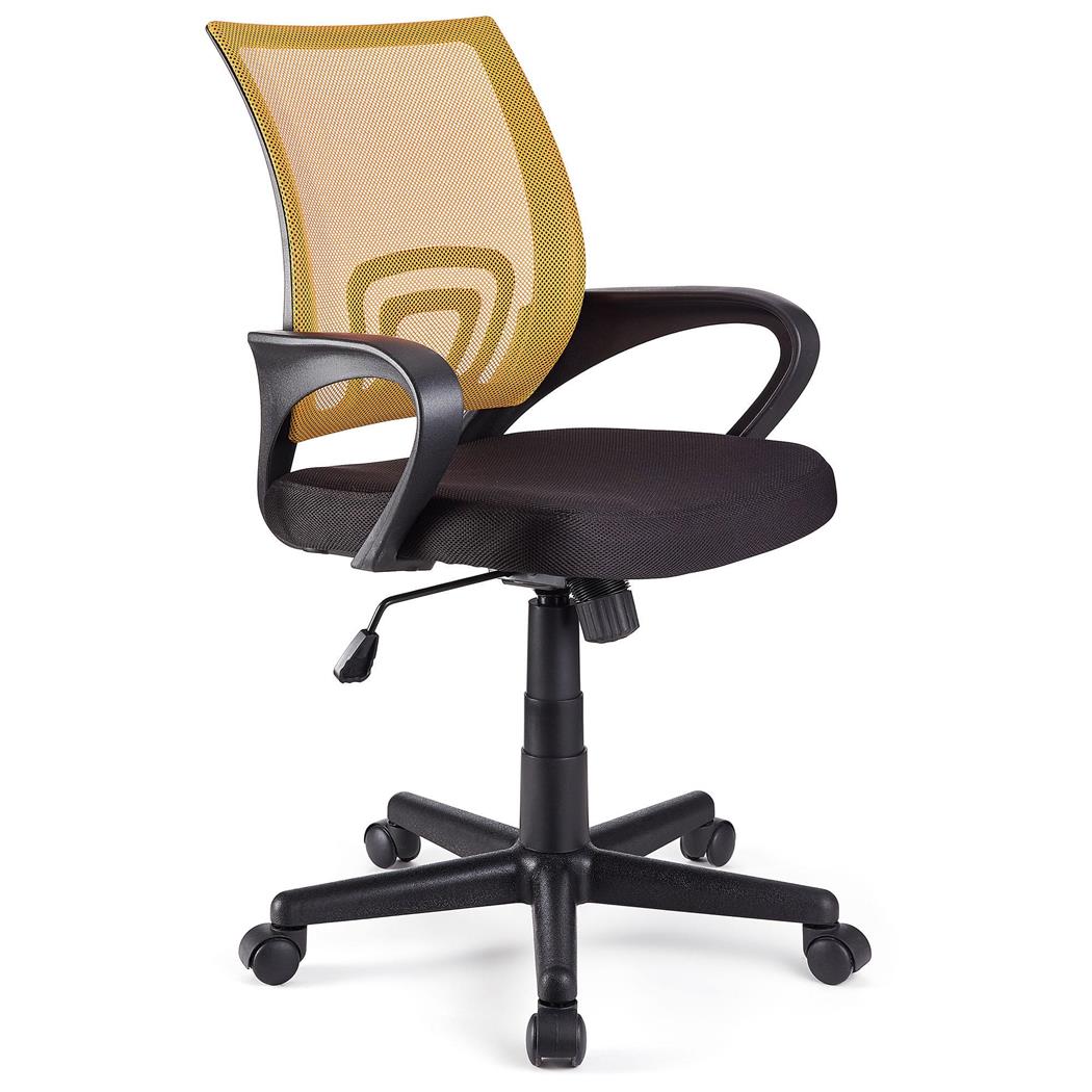 Schreibtischstuhl SEOUL, schönes Design, große gepolsterte Sitzfläche, Farbe Gelb