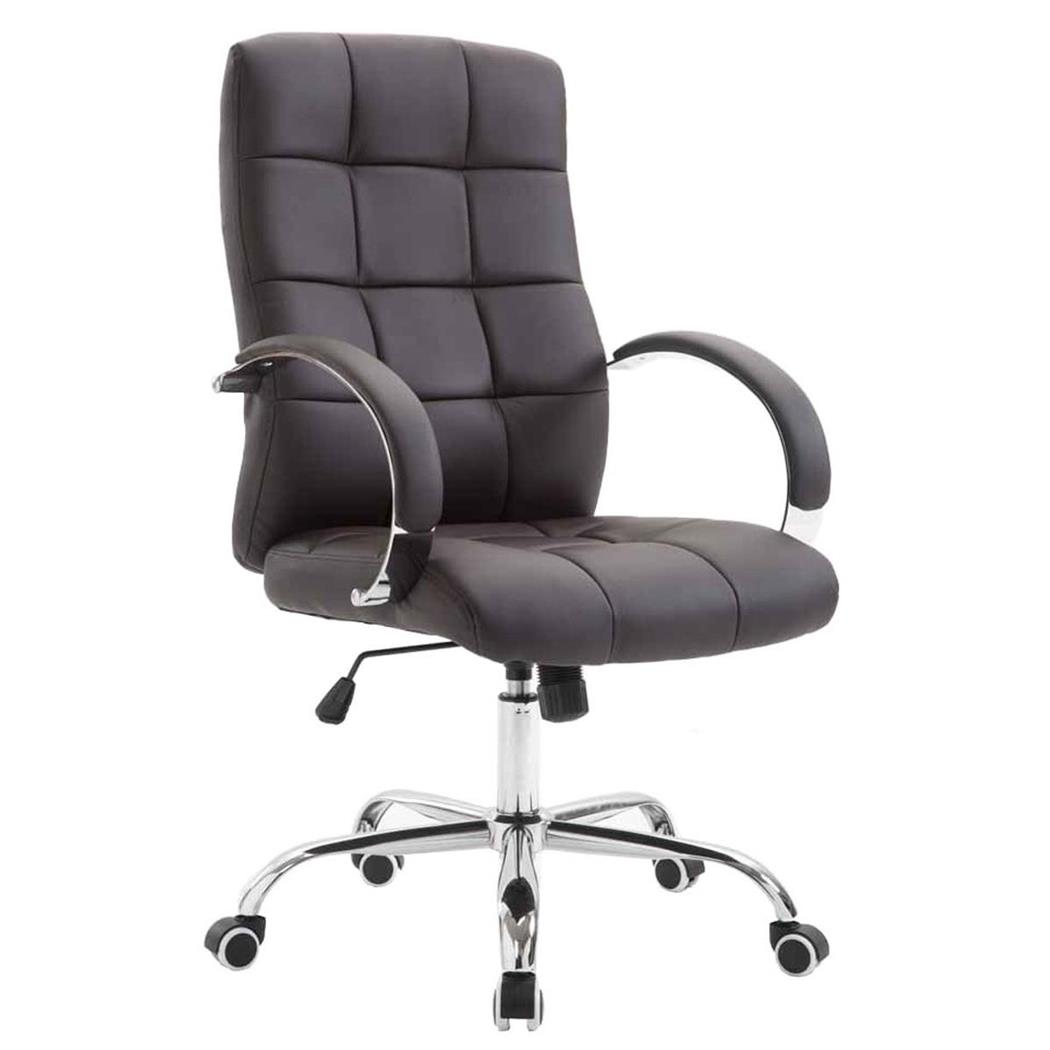 Chefsessel LISSABON, sehr hochwertig, Metallgestell, Lederbezug, Farbe Braun