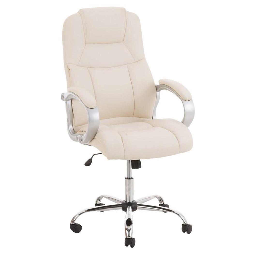 Chefsessel BOSTON LEDER, dicke Polsterung, bis 150 kg belastbar, Stahlgestell, Farbe Beige