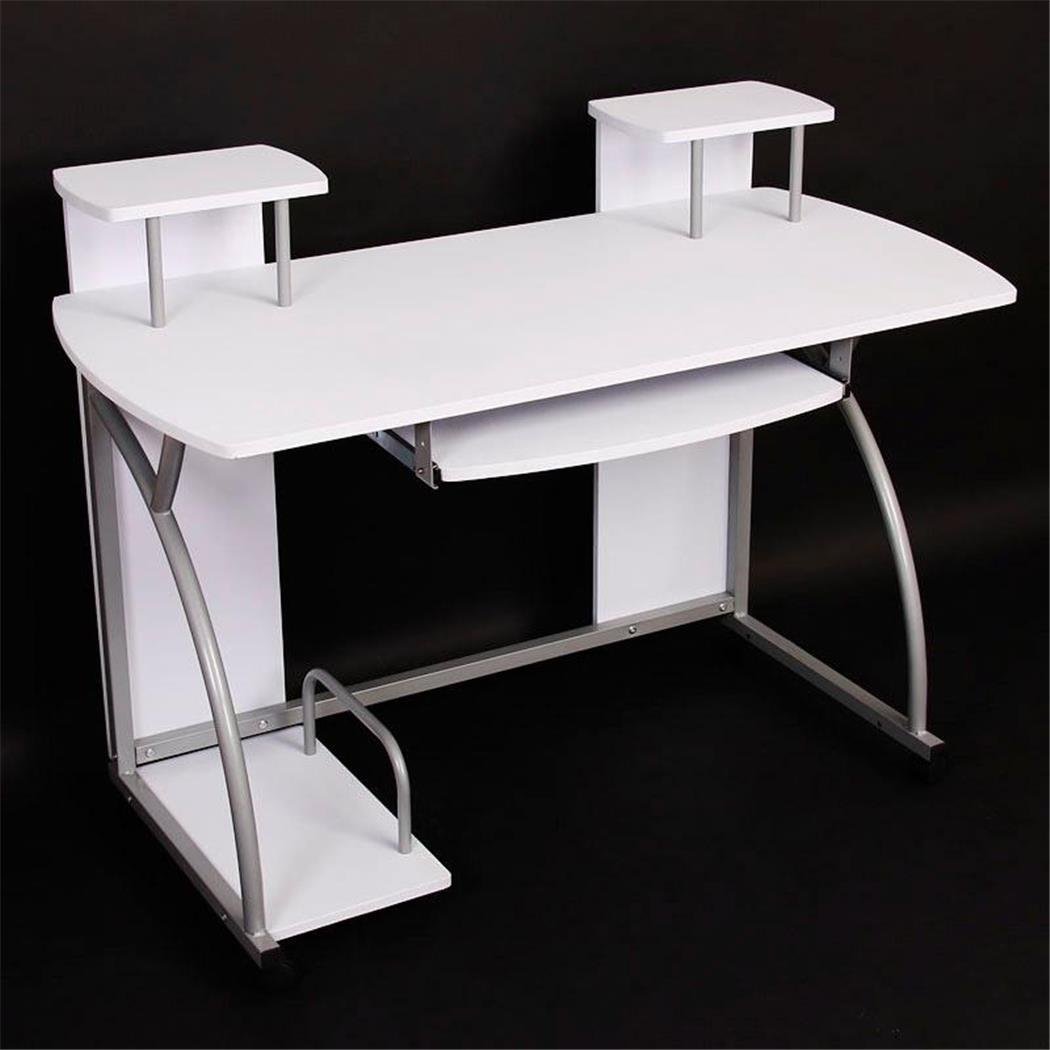 Computertisch OHIO PRO, Tastaturauszug, Abmessungen 115 x 55 cm, Farbe Weiß
