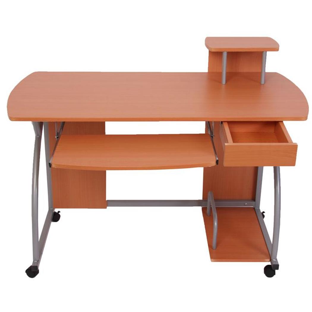 Computertisch OHIO PRO, Tastaturauszug, Abmessungen 115 x 55 cm, Farbe Buche