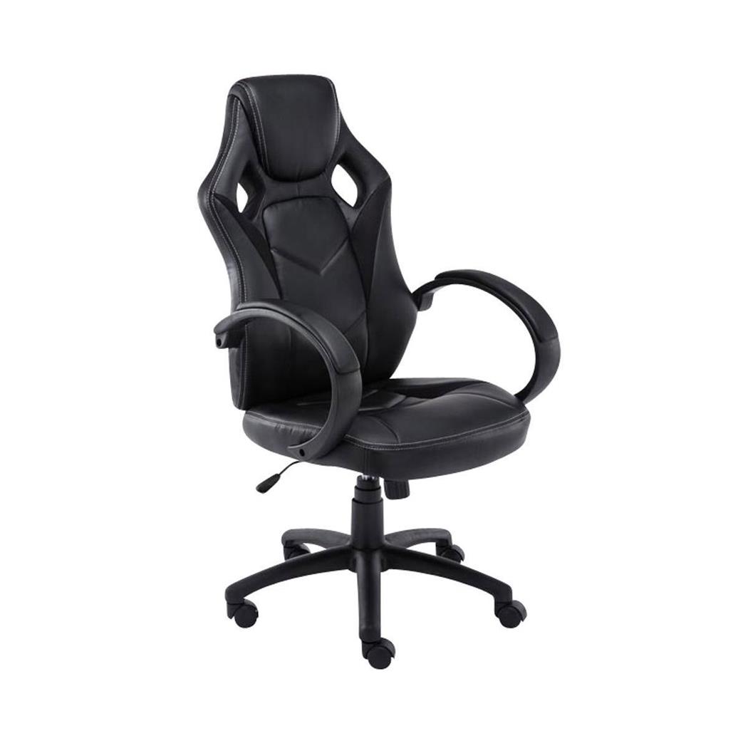 Gamingstuhl JARAMA, Komfort und sportliches Design, Leder- und Stoffbezug, Farbe Schwarz