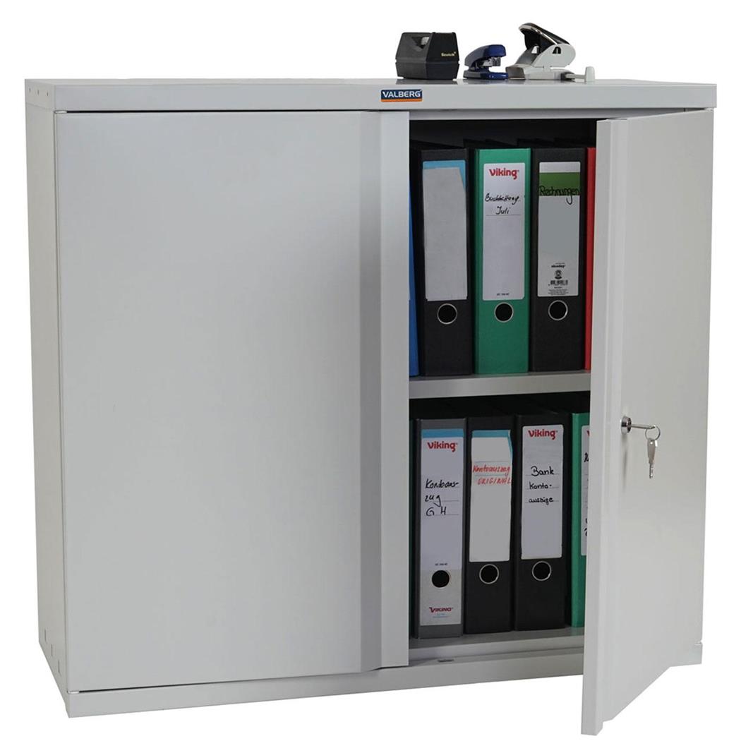 Aktenschrank CARIN 2-TÜRER, 84x92x37 cm, Stahlschrank, Farbe Hellgrau