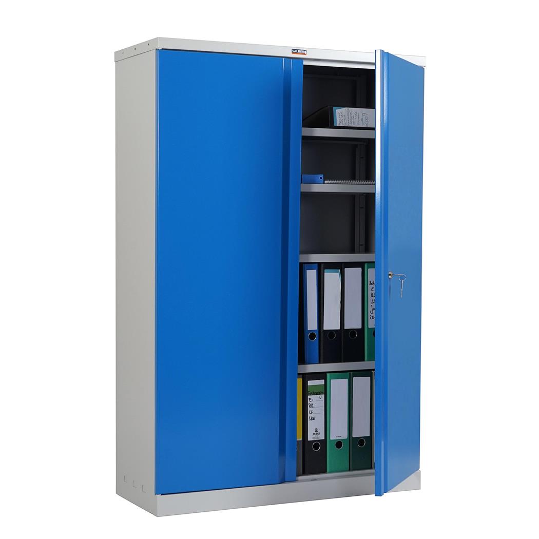 Aktenschrank CARIN 2-TÜRER, 140x92x37cm, Stahlschrank, Farbe Blau