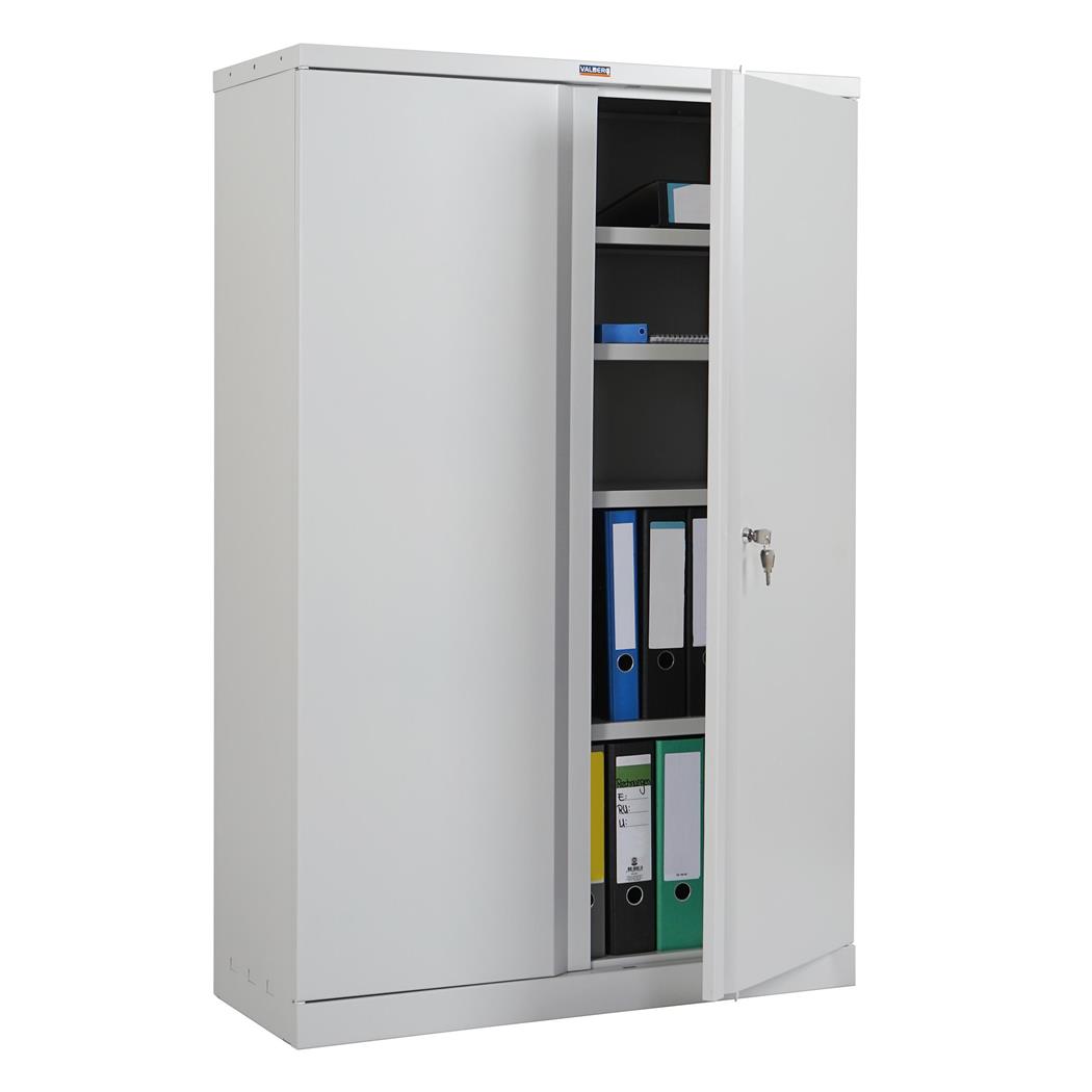 Aktenschrank CARIN 2-TÜRER, 140x92x37cm, Stahlschrank, Farbe Hellgrau