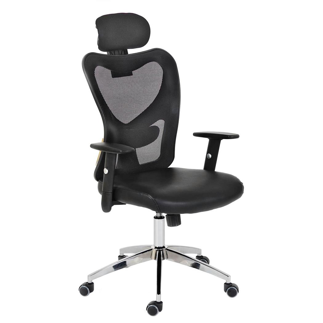 Ergonomischer Bürostuhl ZELIA, für die 8h-Nutzung, gepolsterte Lordosenstütze, Metallgestell, Farbe Grau