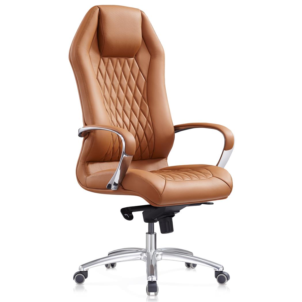 Chefsessel BATURA, schönes Design, Naturleder, Farbe Hellbraun