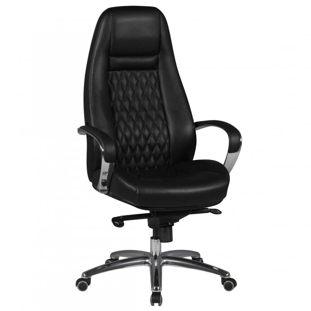 Chefsessel TINDAYA, exklusives Design, Naturleder, Farbe Schwarz